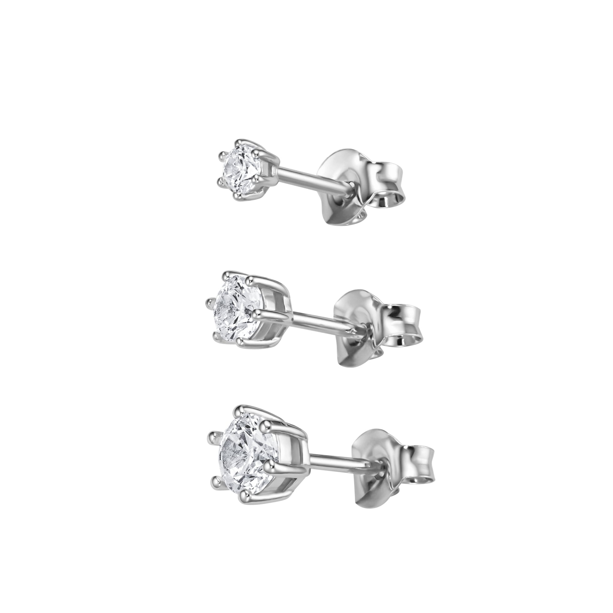 Smart Jewel Schmuckset »Schmuckset Single Ohrstecker 3-er Set mit Zirkonia, Silber 925« ()