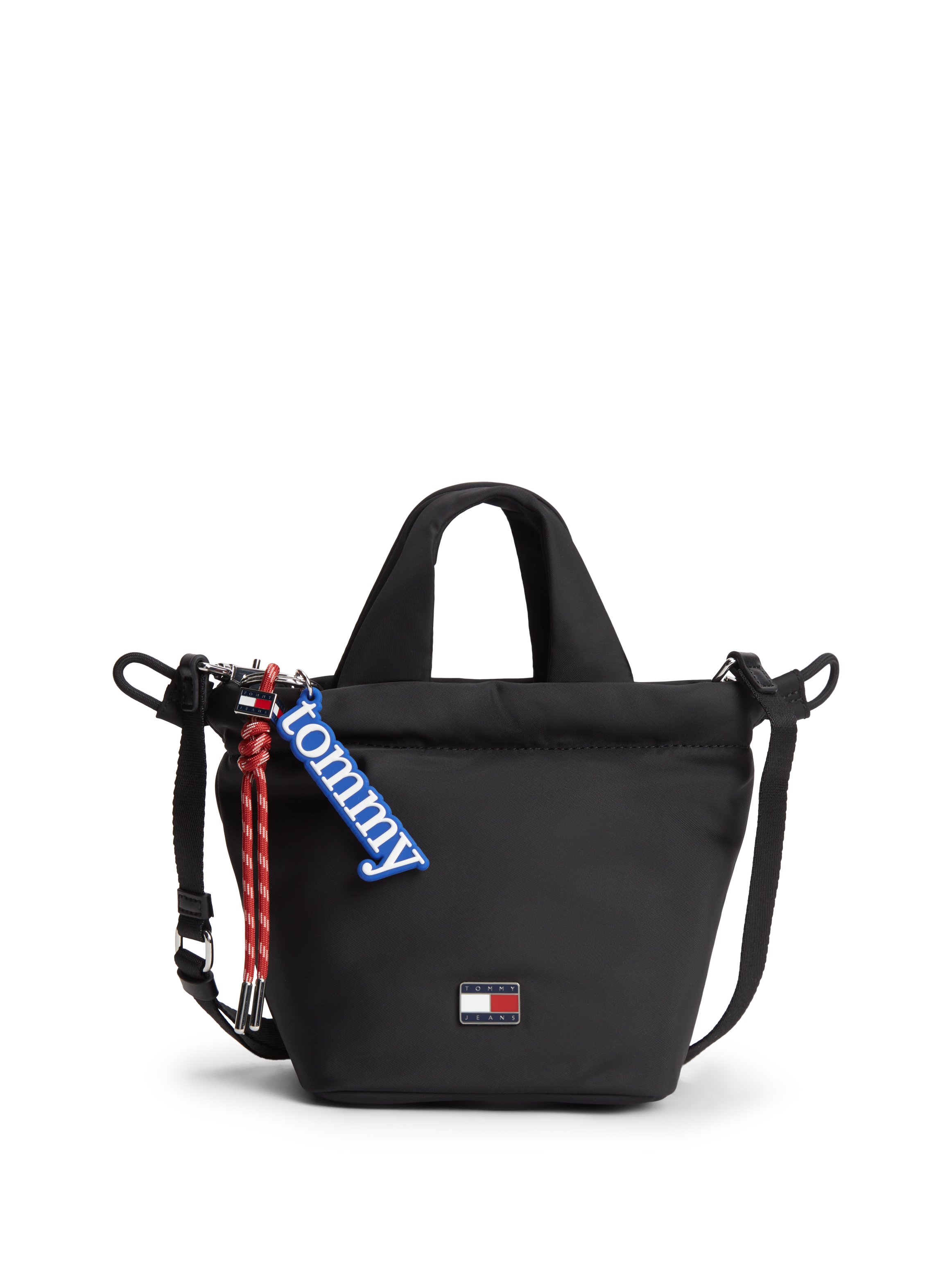 Tommy Jeans Handtasche »TJW ICON CHARMS BUCKET BAG« Damen Tragetasche, Umhängetasche mit abnehmbarem Schlüsselanhänger