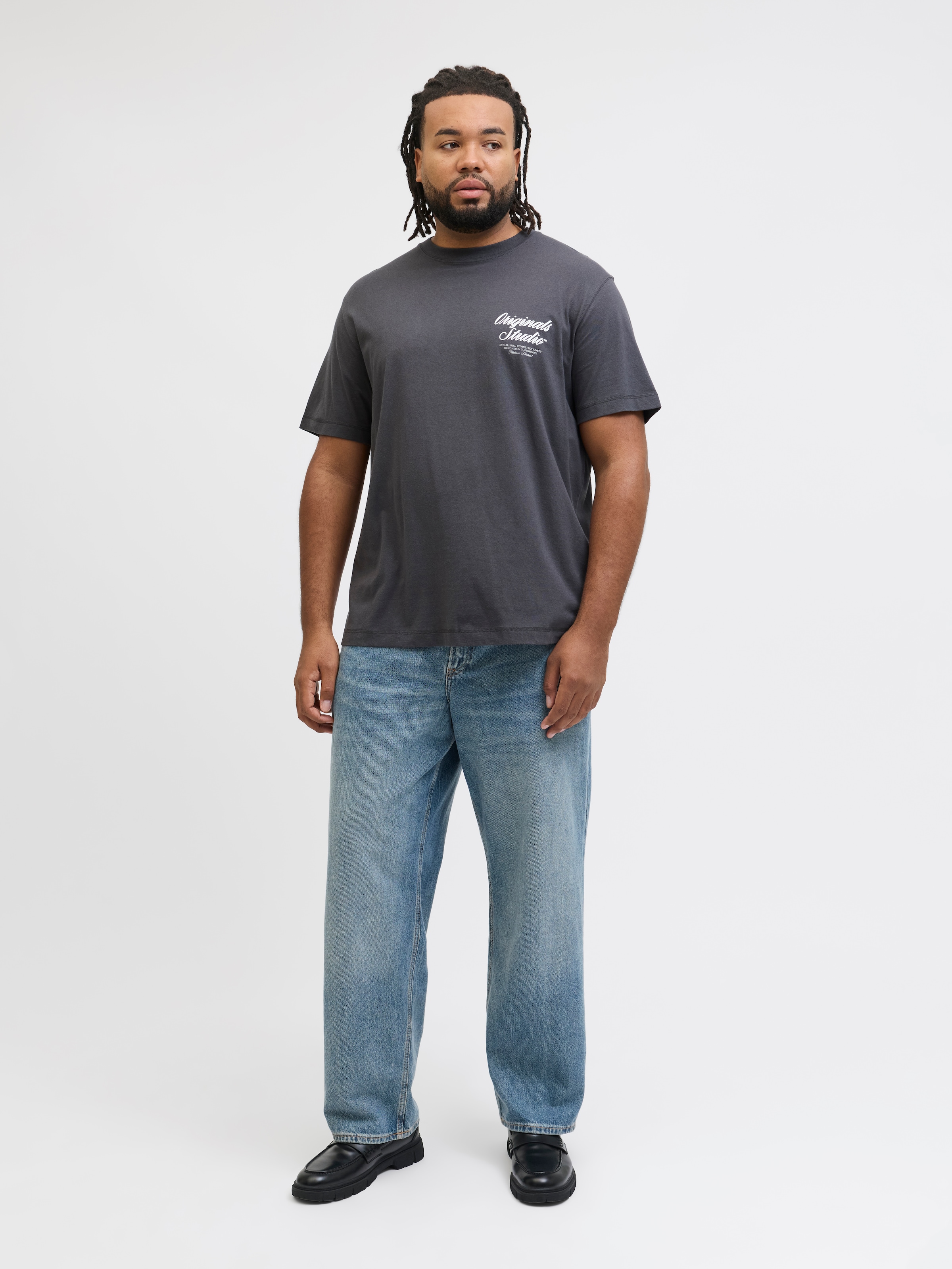 Jack & Jones PlusSize Kurzarmshirt »JORNORREBRO TYPO TEE SS CREW NECK  PLS« Baumwolle, regular fit