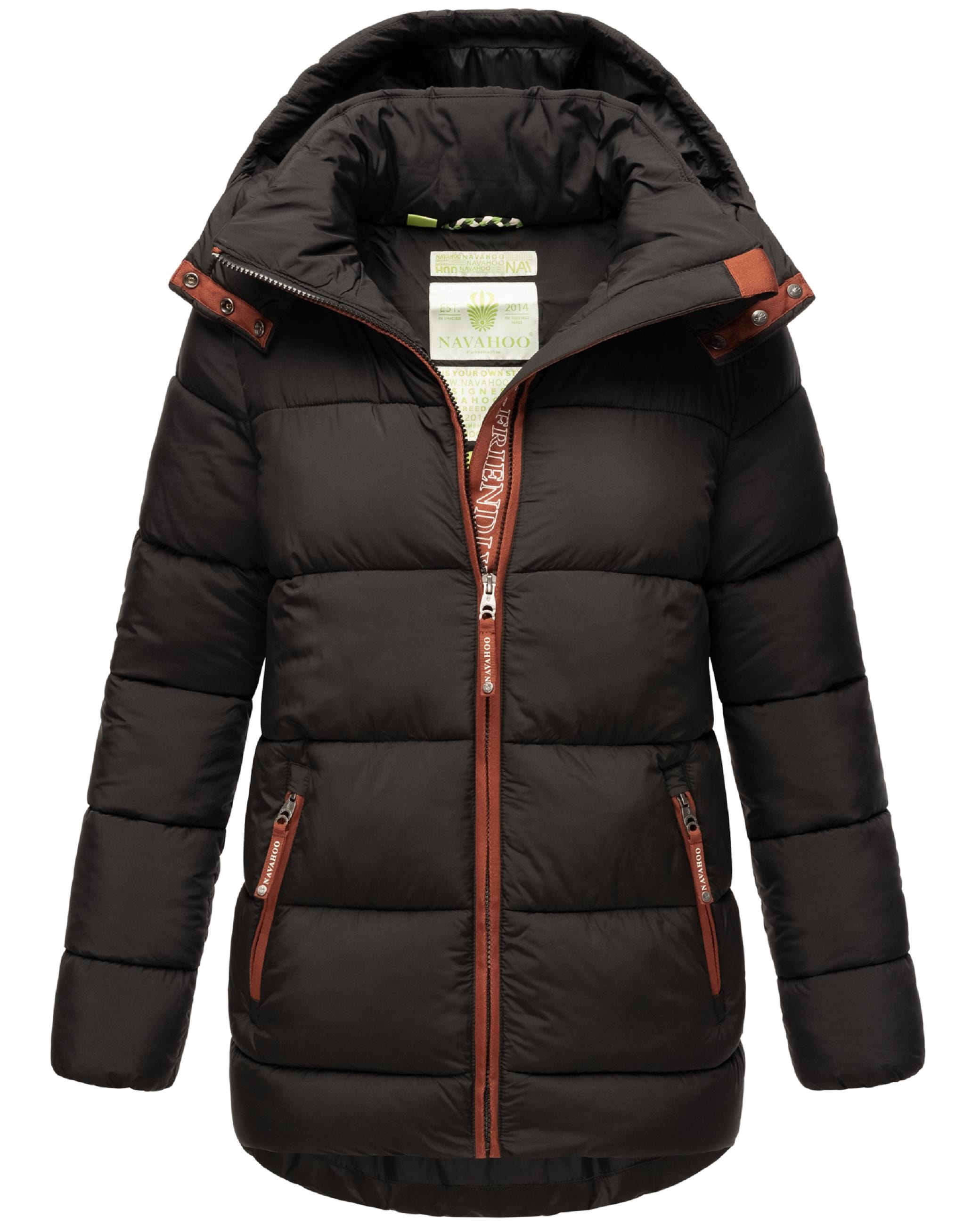 Navahoo Winterjacke »Winterjacke Wattewölkchen«, mit Kapuze, Modische Damen Steppjacke mit kontrastfarbenen Details