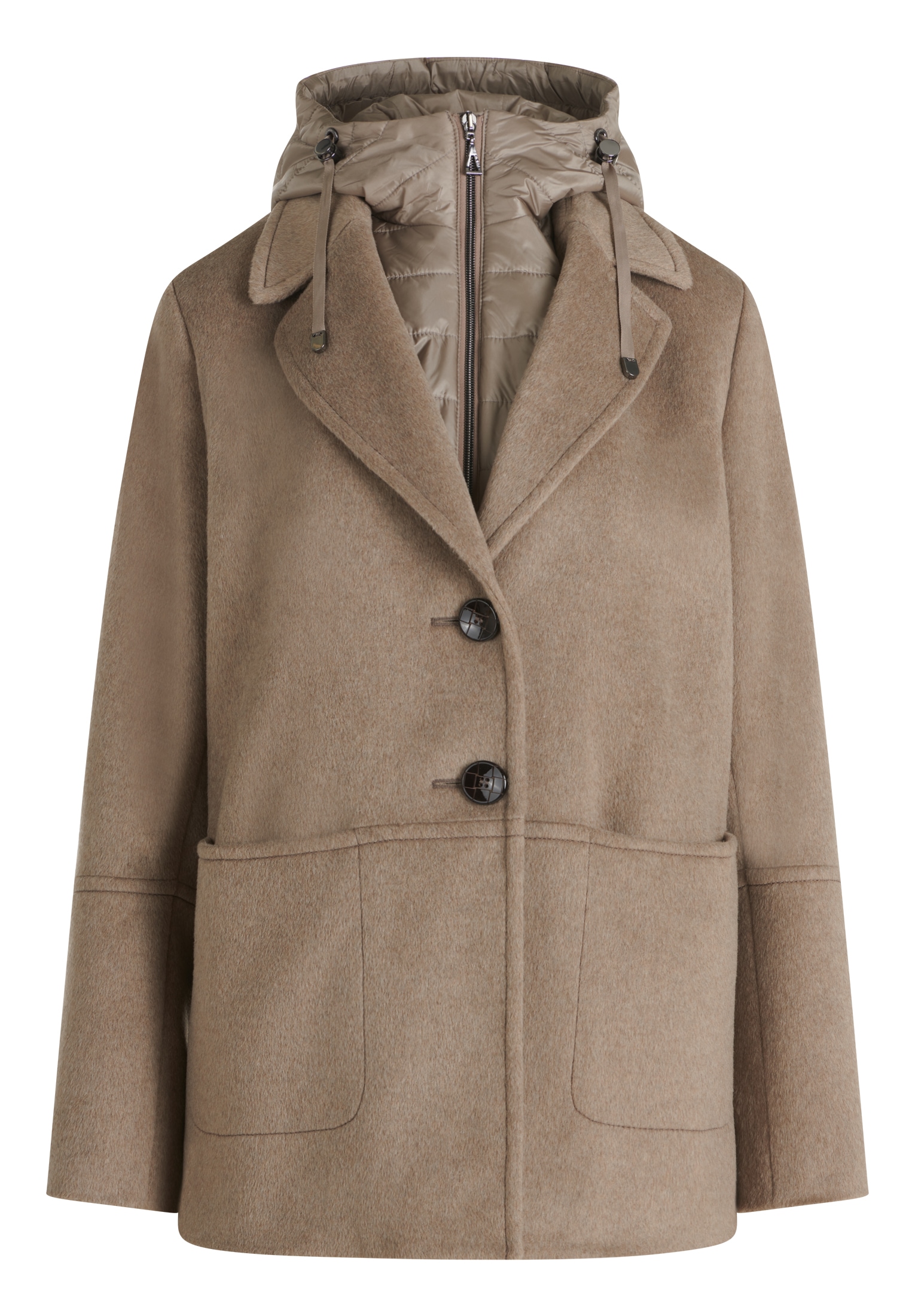 Gil Bret Wolljacke mit Kapuze mit Reverskragen und Steppkapuze