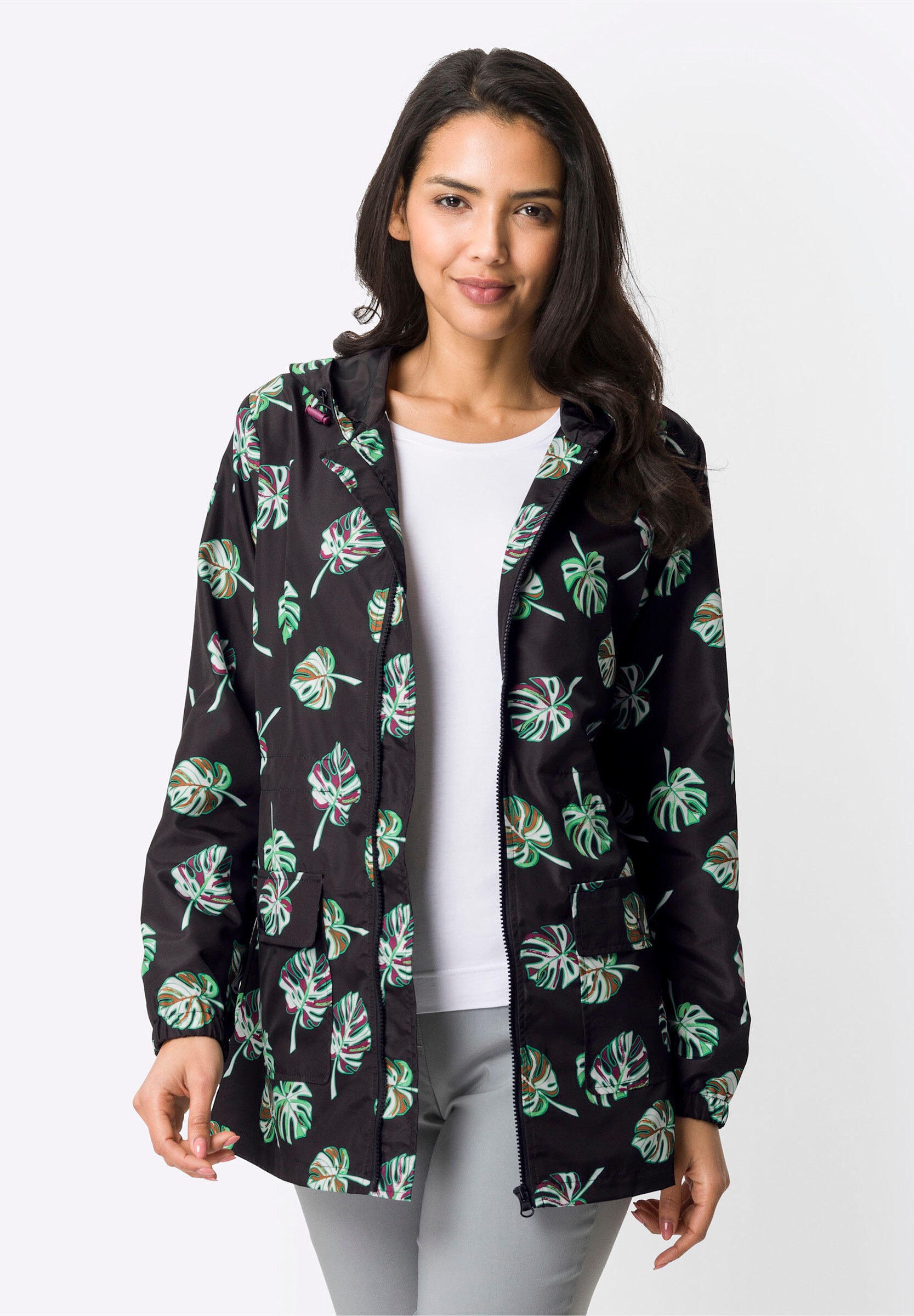 Sieh an! Regenjacke »Regenjacke Regenjacke mit Innenfutter« mit Kapuze