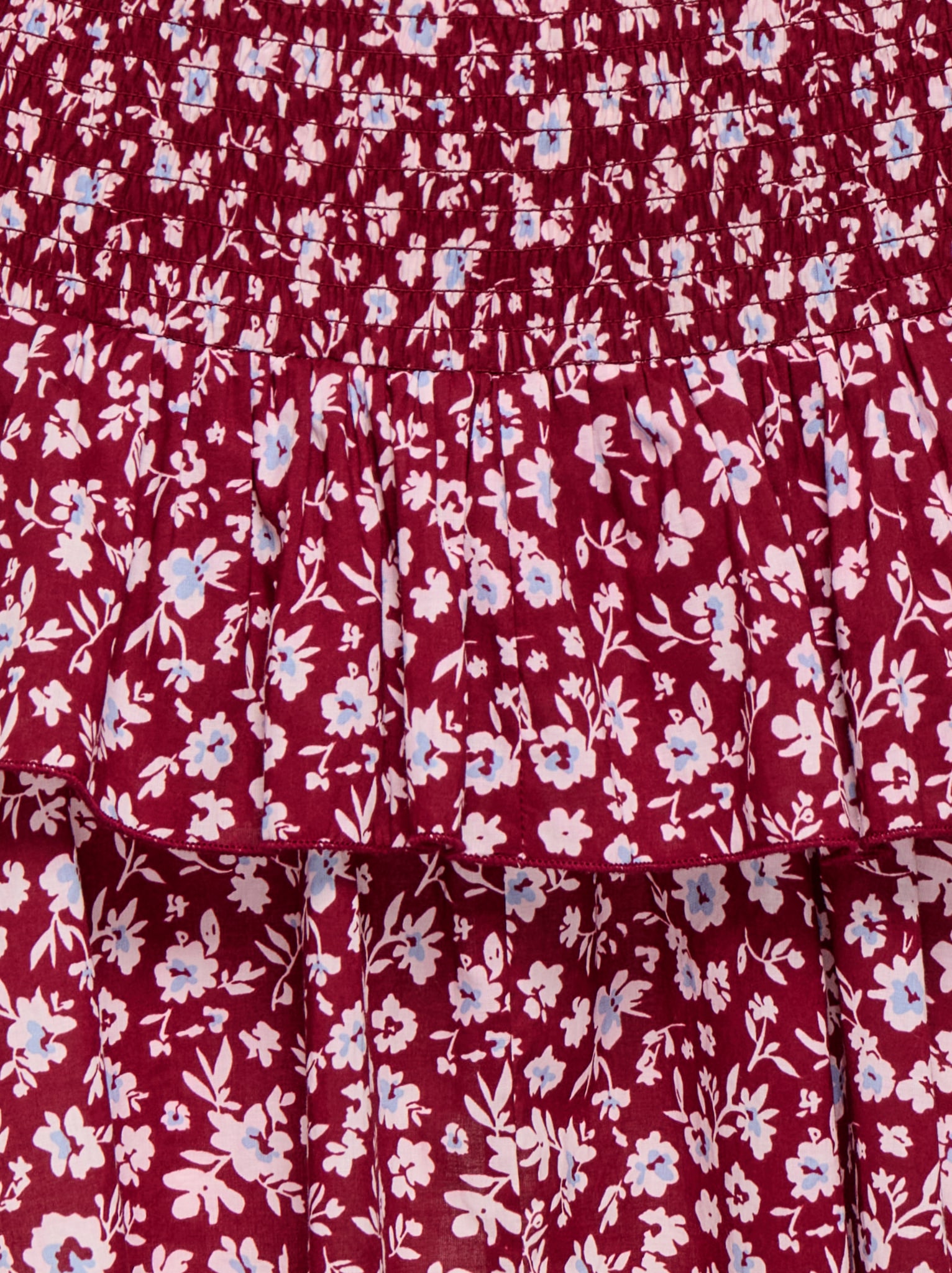 ONLY Minirock »ONLZOEY LAYRED SKIRT WVN NOOS« Baumwolle, gesmoktes Taillenbündchen, Volant