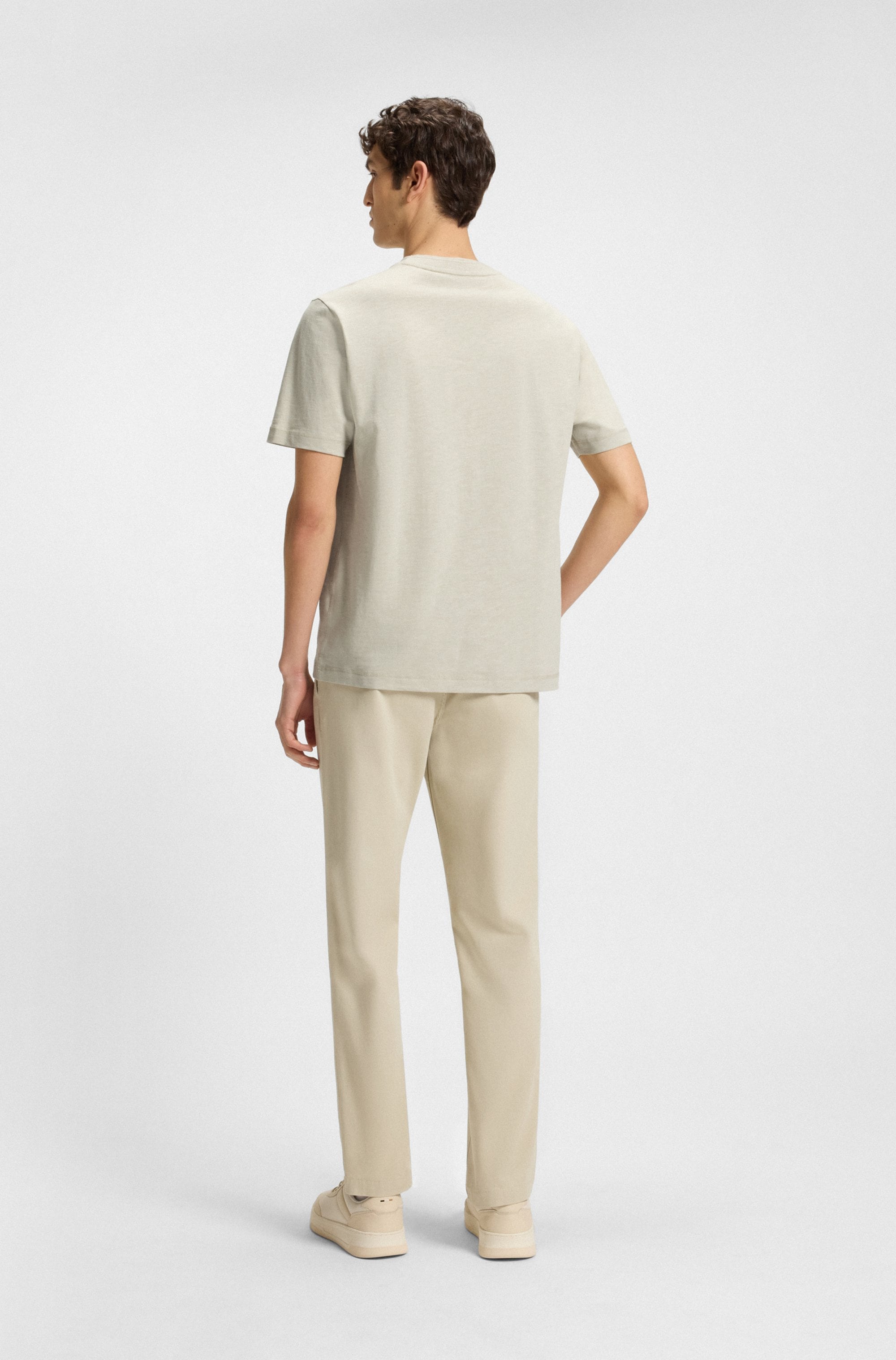 BOSS ORANGE T-Shirt »Te linenlogo«, mit BOSS Schriftzug