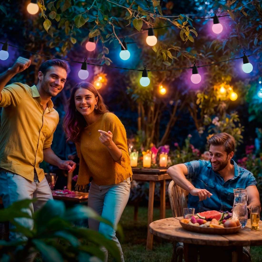 Hama LED-Lichterkette »LED Lichterkette Outdoor (mit App, 12 Glühbirnen, 16 Mio. Farben, 8 m)«