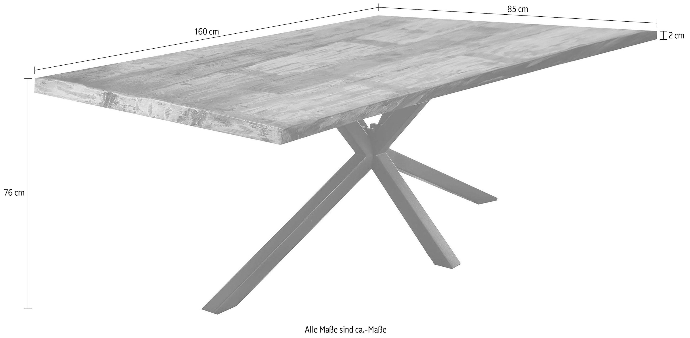 Esstisch »Tops&Tables«, mit Tischplatte aus Altholz mit Farbresten