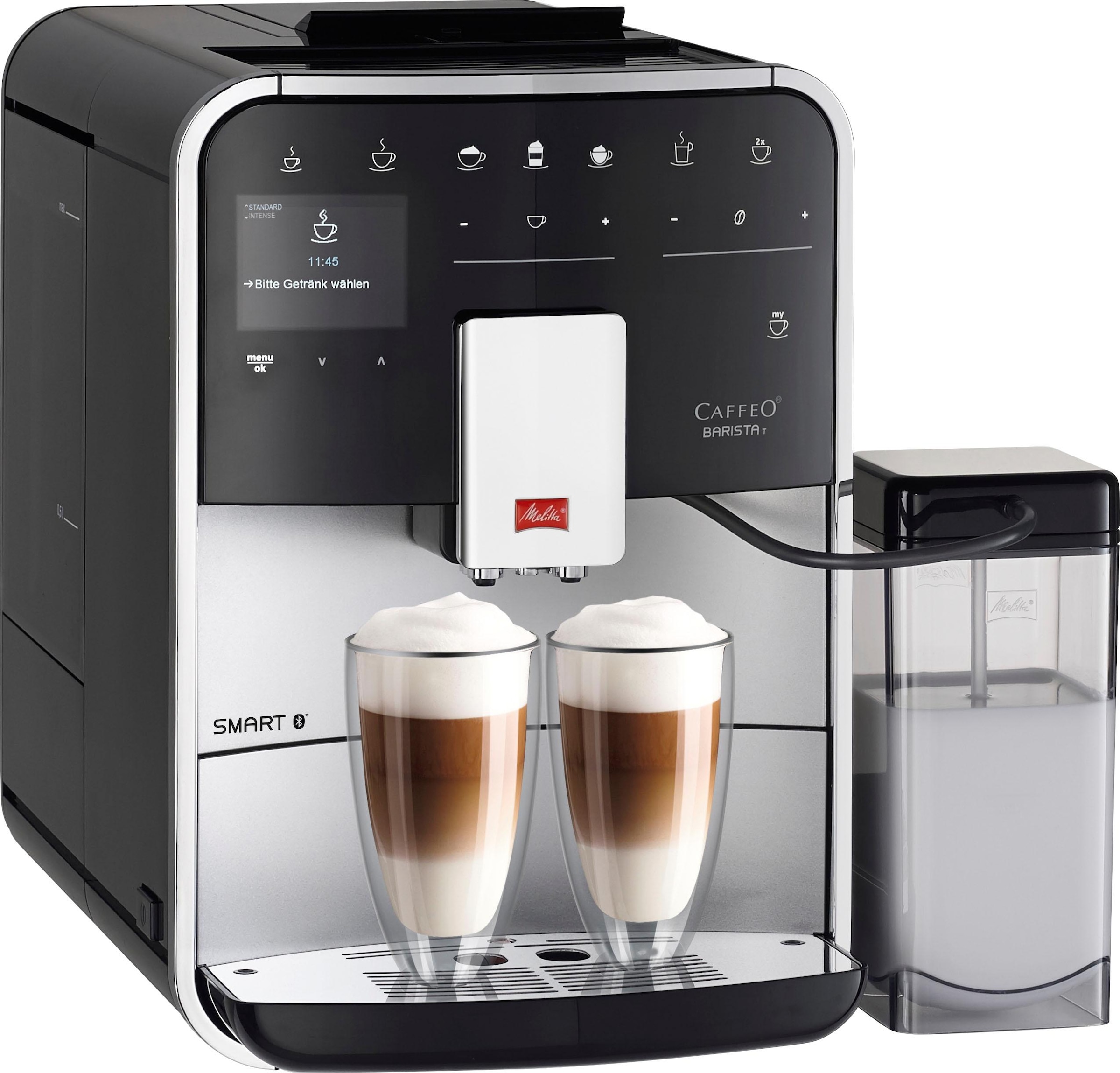 F Garantie mit italienischem Benutzerprofile&18 Smart® Kaffeevollautomat 4 Melitta Jahren Kaffeerezepte, Originalrezept T »Barista 83/0-101, 3 silber«, XXL nach