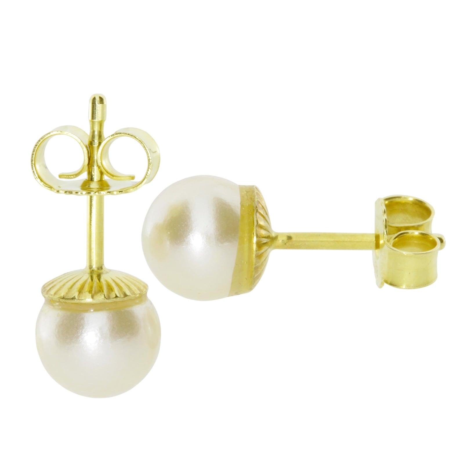 OSTSEE-SCHMUCK Paar Ohrstecker »- Klassisch 7 mm - Gold 333/000 - Wachsperle«