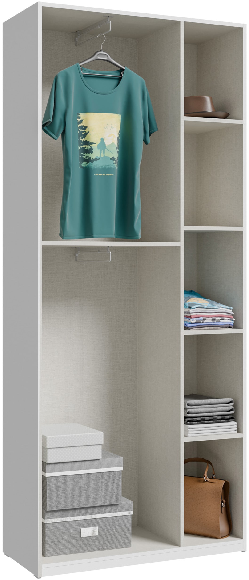 FORTE Kleiderschrank B/H/T 88,9/210,5/42 cm, stehende Montage