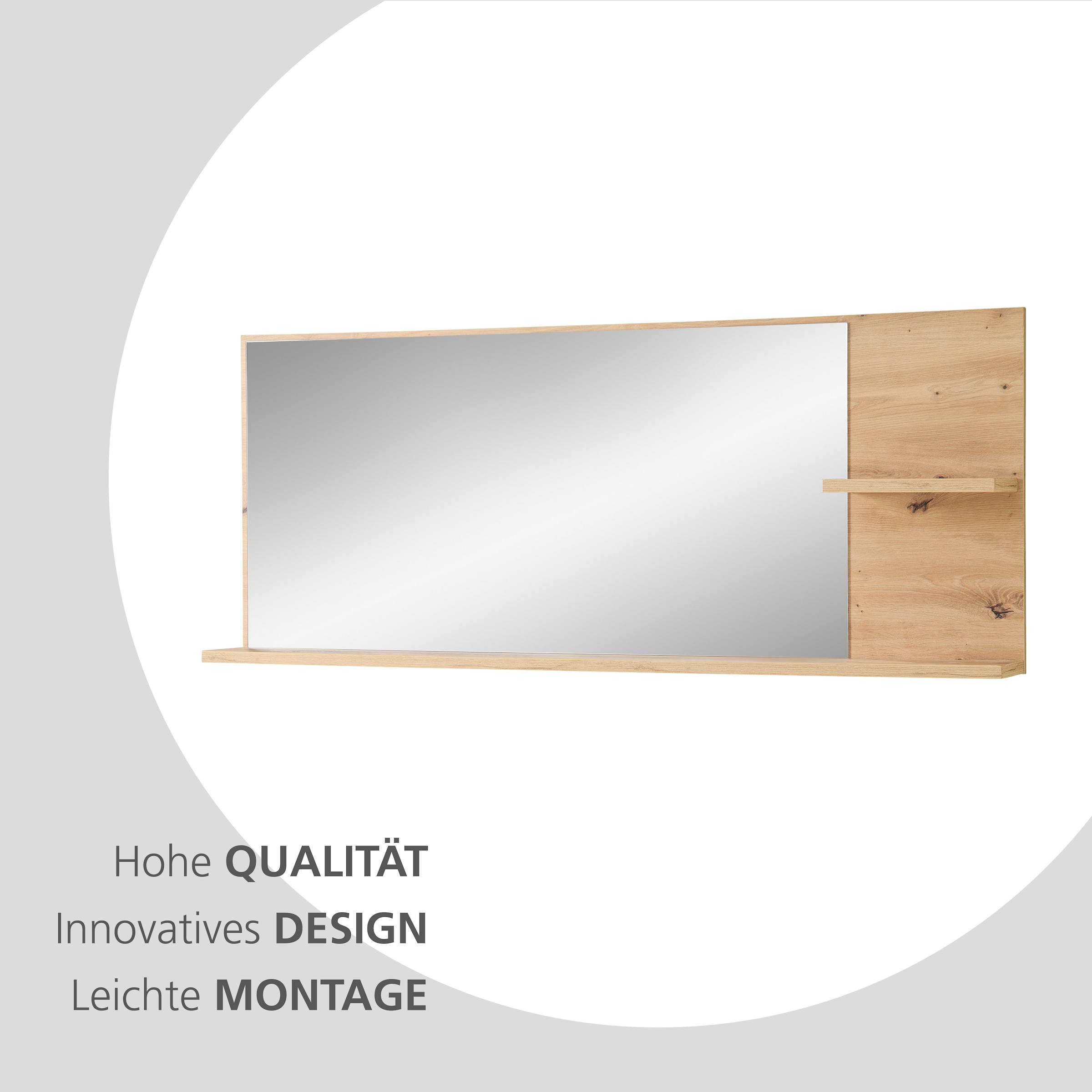 Innostyle Garderobenspiegel »BARI Wandspiegel« Spiegelfläche 148 x 60 cm, 2 Ablageböden