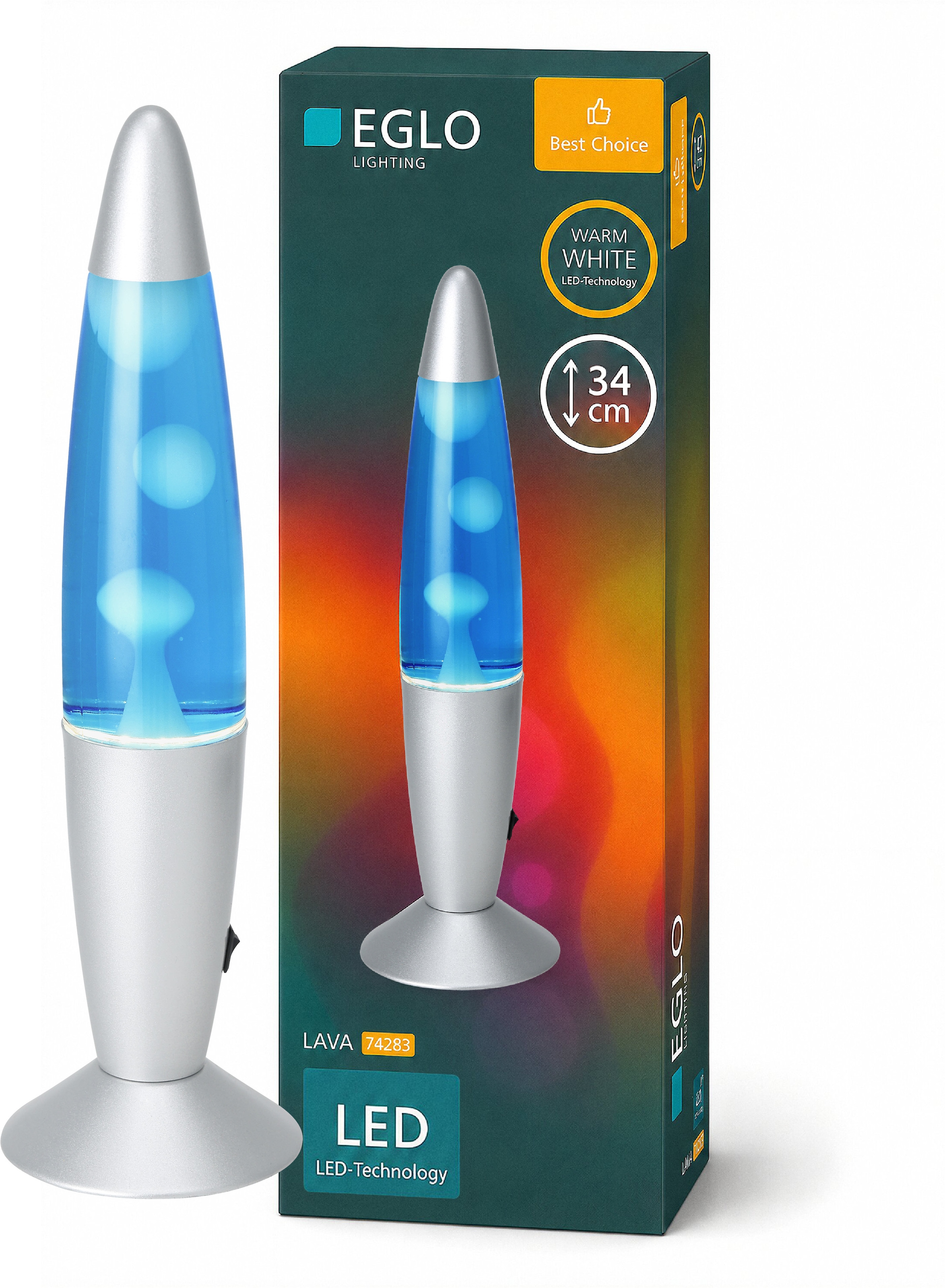 EGLO LED Tischleuchte »LAVA« LED-Modul 1 Stk. LED Lavalampe Lava, Deko Lampe Wassersäule, Retro Lavaleuchte