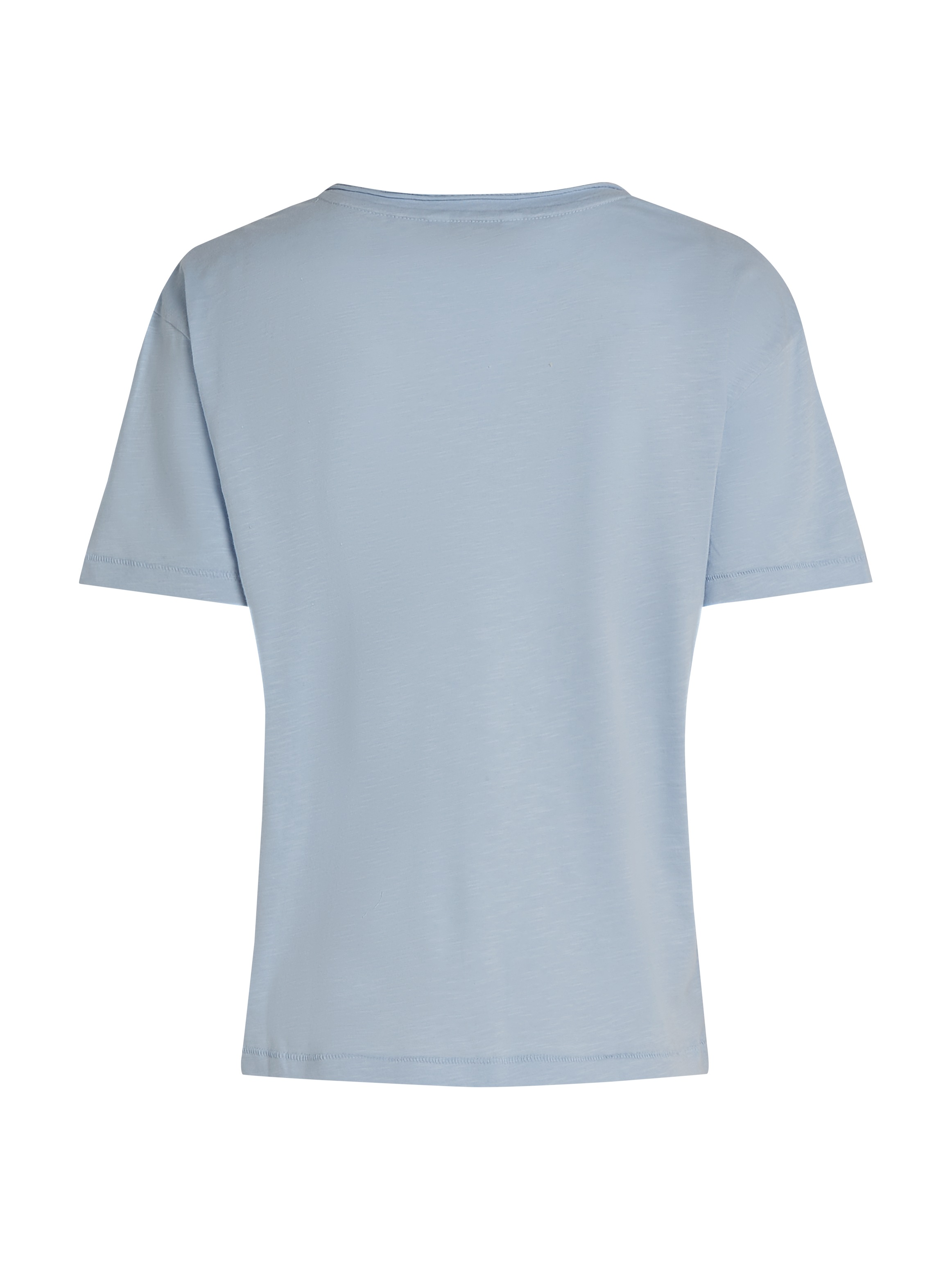 Tommy Hilfiger T-Shirt »SLUB CROP V-NK SS«, mit offener Kante, mit Logostickerei