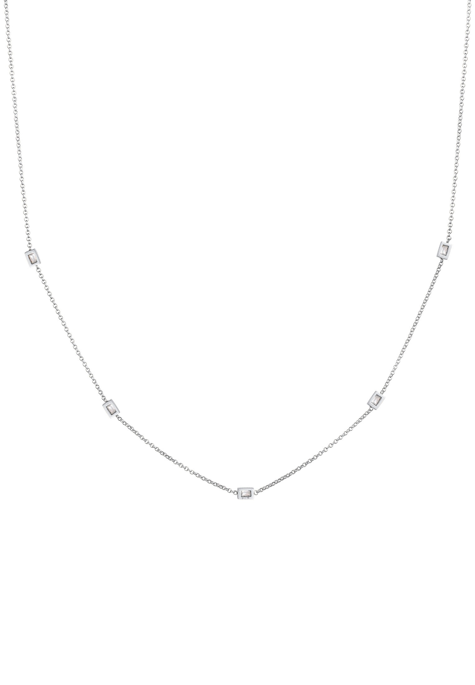 Elli Silberkette »Halskette Zirkonia Rechteck Geo Design 925 Silber«