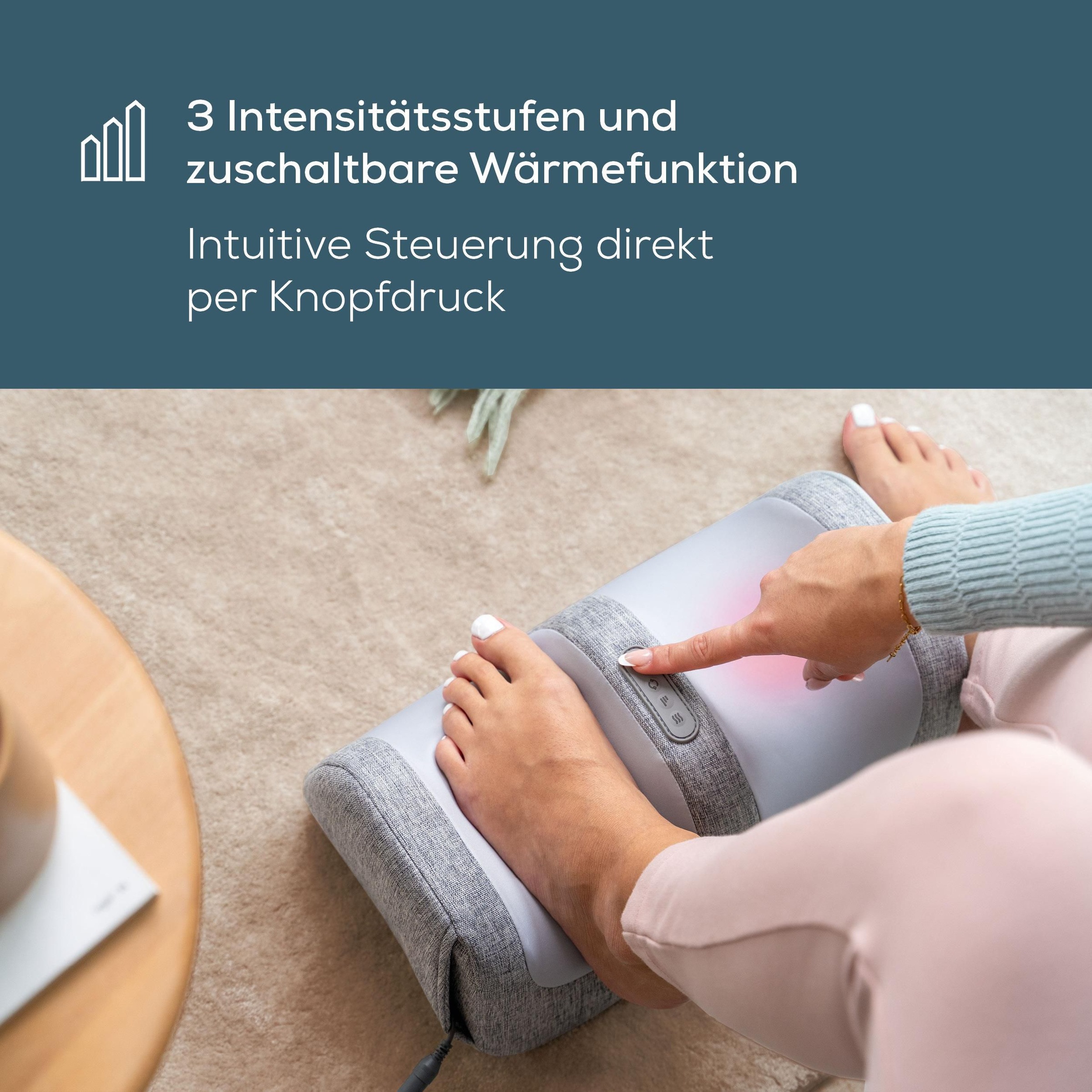 BEURER Fußmassagegerät »Fuß- und Wadenmassagegerät FM 42 mit zuschaltbarer Wärmefunktion« Wohltuende Shiatsu Fußmassage für Füße und Waden