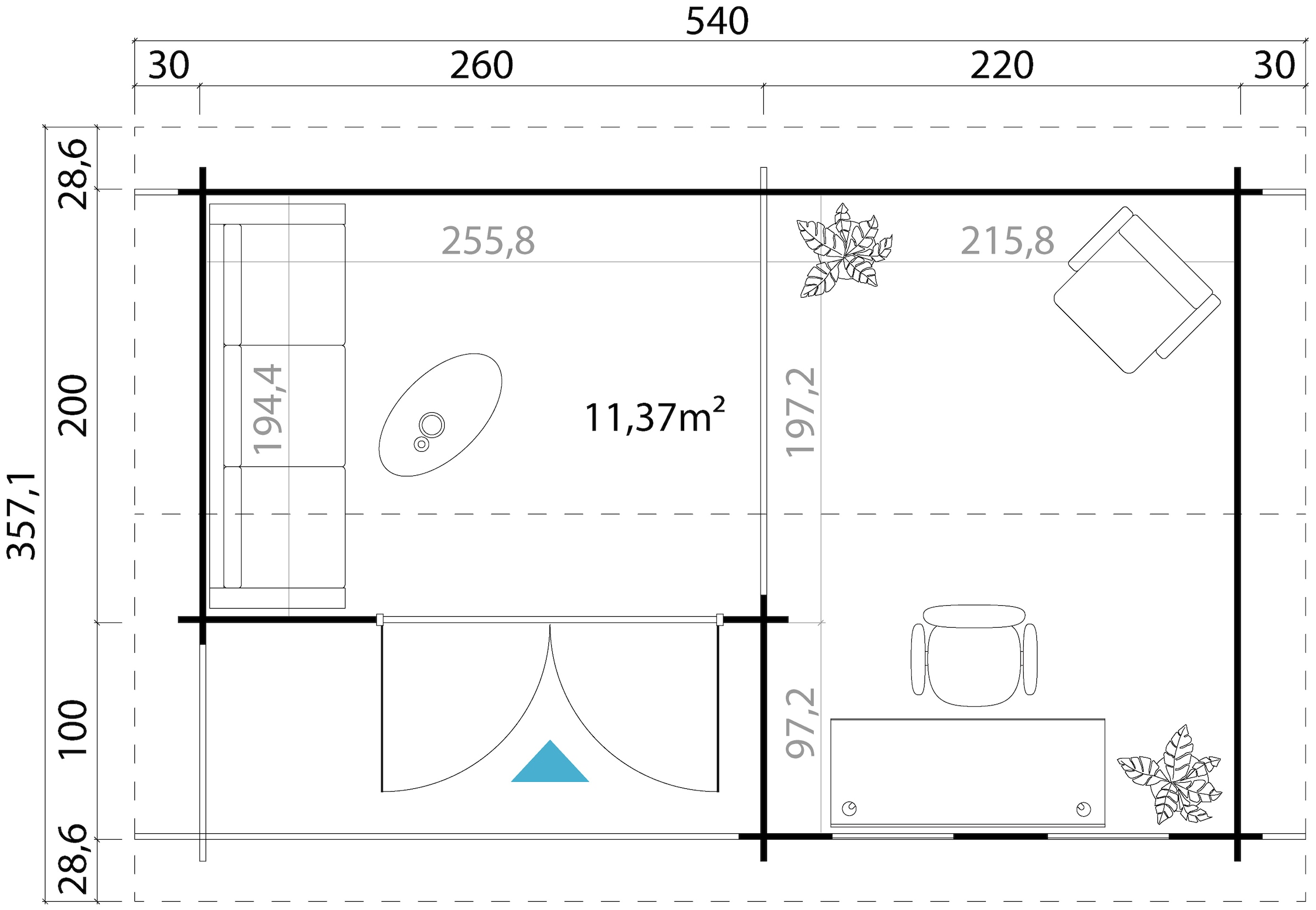 Fundamentmass XXL Terrasse, 28mm Blochbohlenhaus 4800x3000, mit online (Set), Garantie kaufen LASITA »Riverside«, | MAJA Gartenhaus 3 Carbongrau Jahren