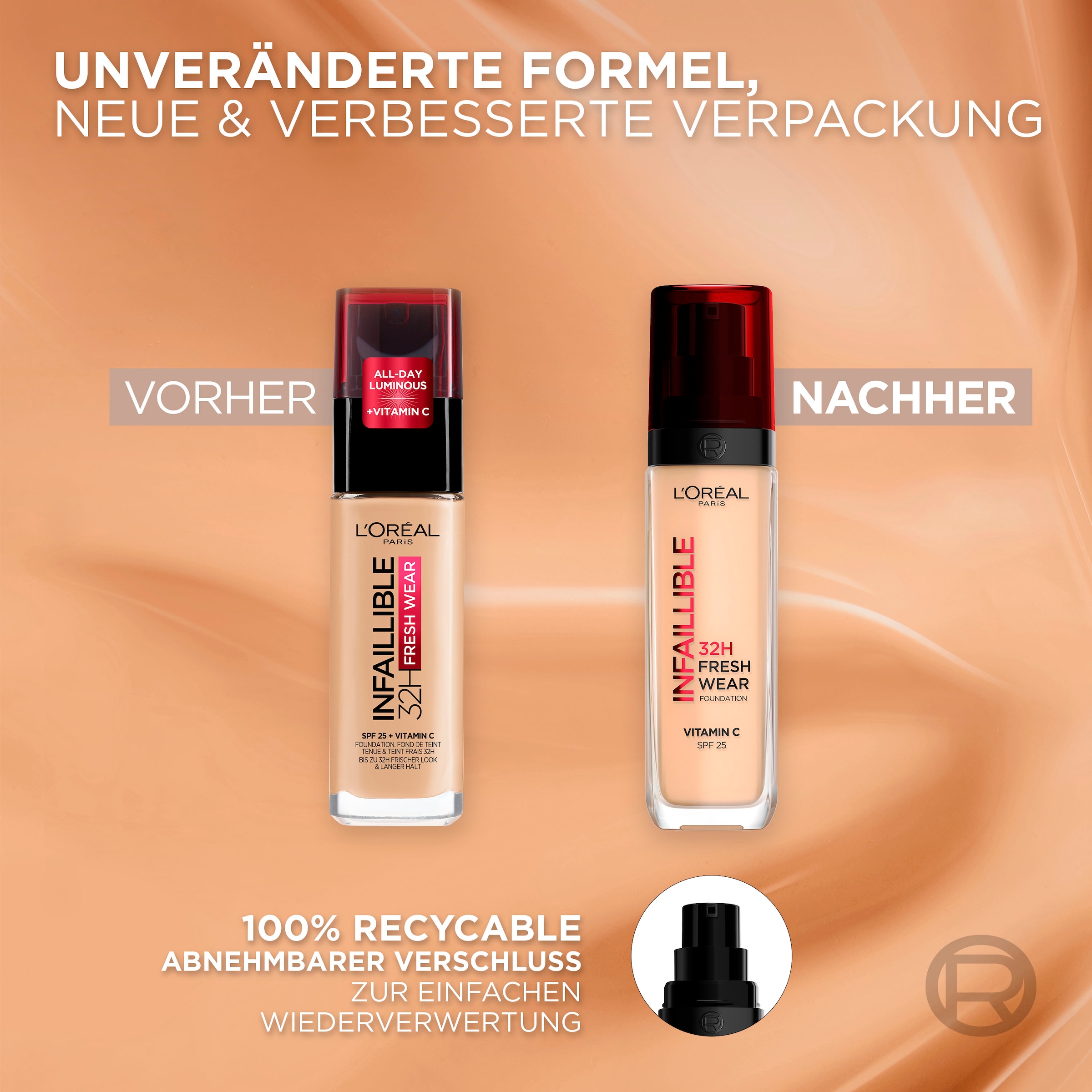 L'ORÉAL PARIS Foundation »INFAILLIBLE 32H FRESH WEAR MAKE-UP FOUNDATION« wirkt bis zu 32 Stunden lang wie frisch aufgetragen