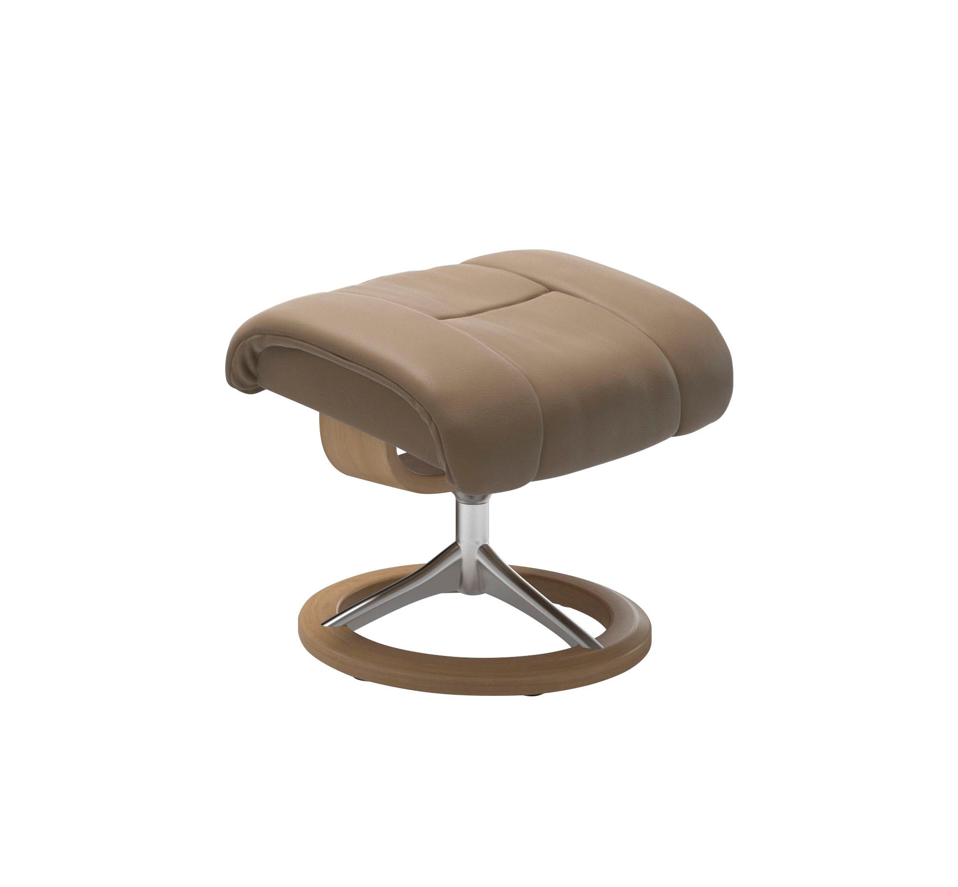 Stressless® Relaxsessel »Reno«, (Set, Relaxsessel mit Hocker), mit Hocker, mit Signature Base, Größe S, M & L, Gestell Eiche