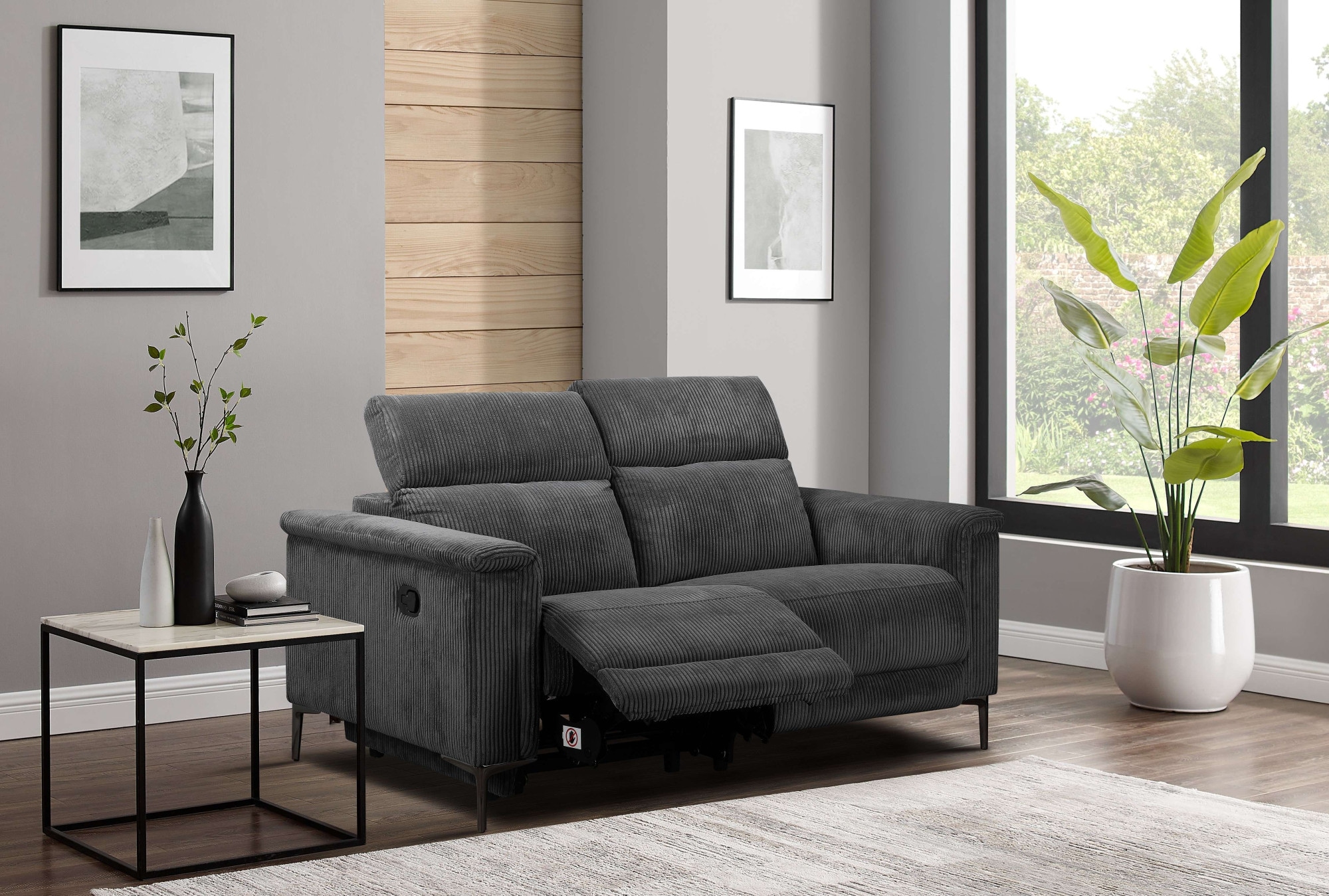 Places of Style 2-Sitzer »Lund in Cord, mit manueller o. elektrischer«, Relaxfunktion, USB-A, Kopfteilverstellung, Breite 160 cm
