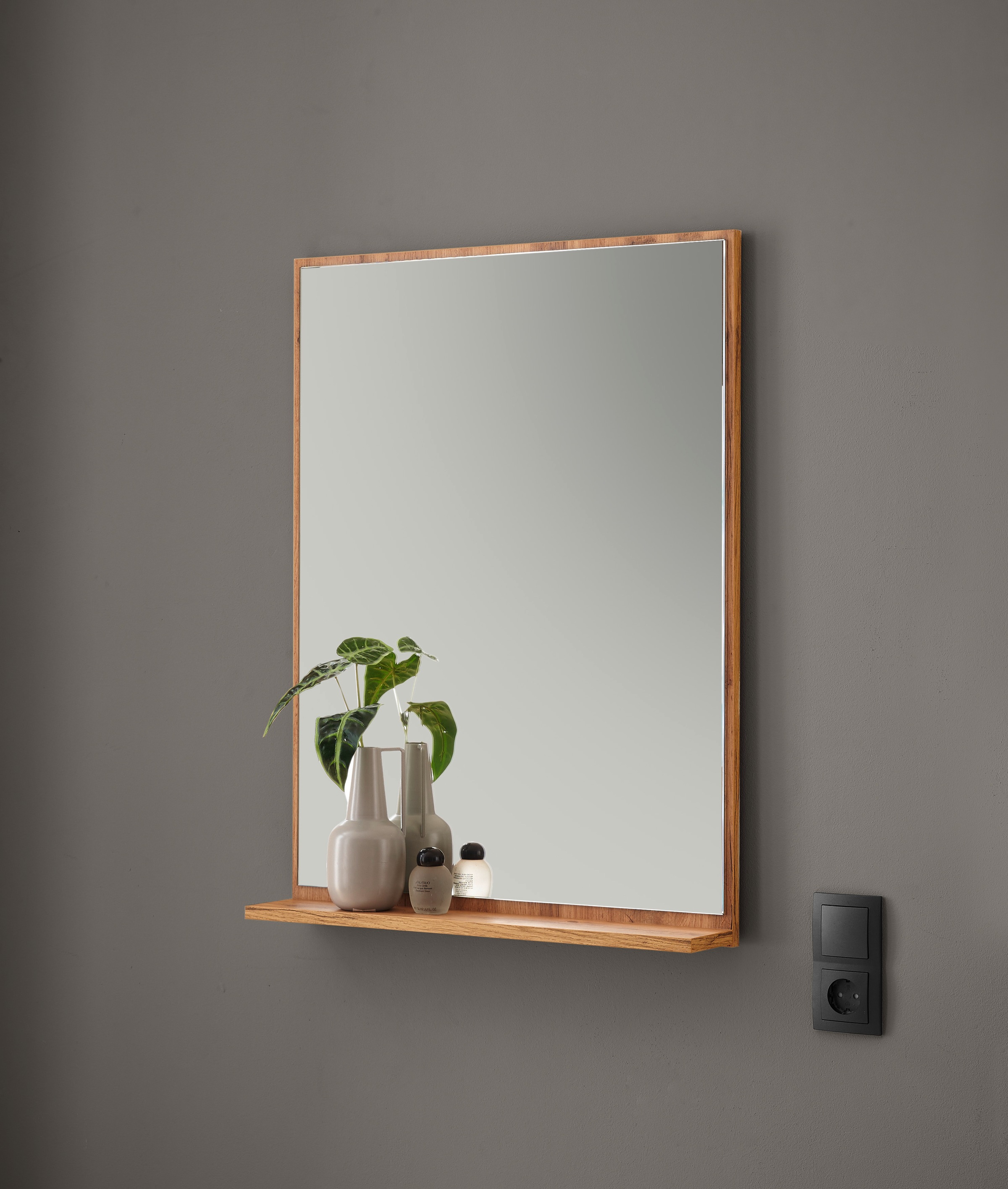 INOSIGN Badspiegel »CITY/GIRON, Spiegel in Wotan Eiche, Wandspiegel im zeitlosen Design«, mit Ablagefläche, 60 cm breit