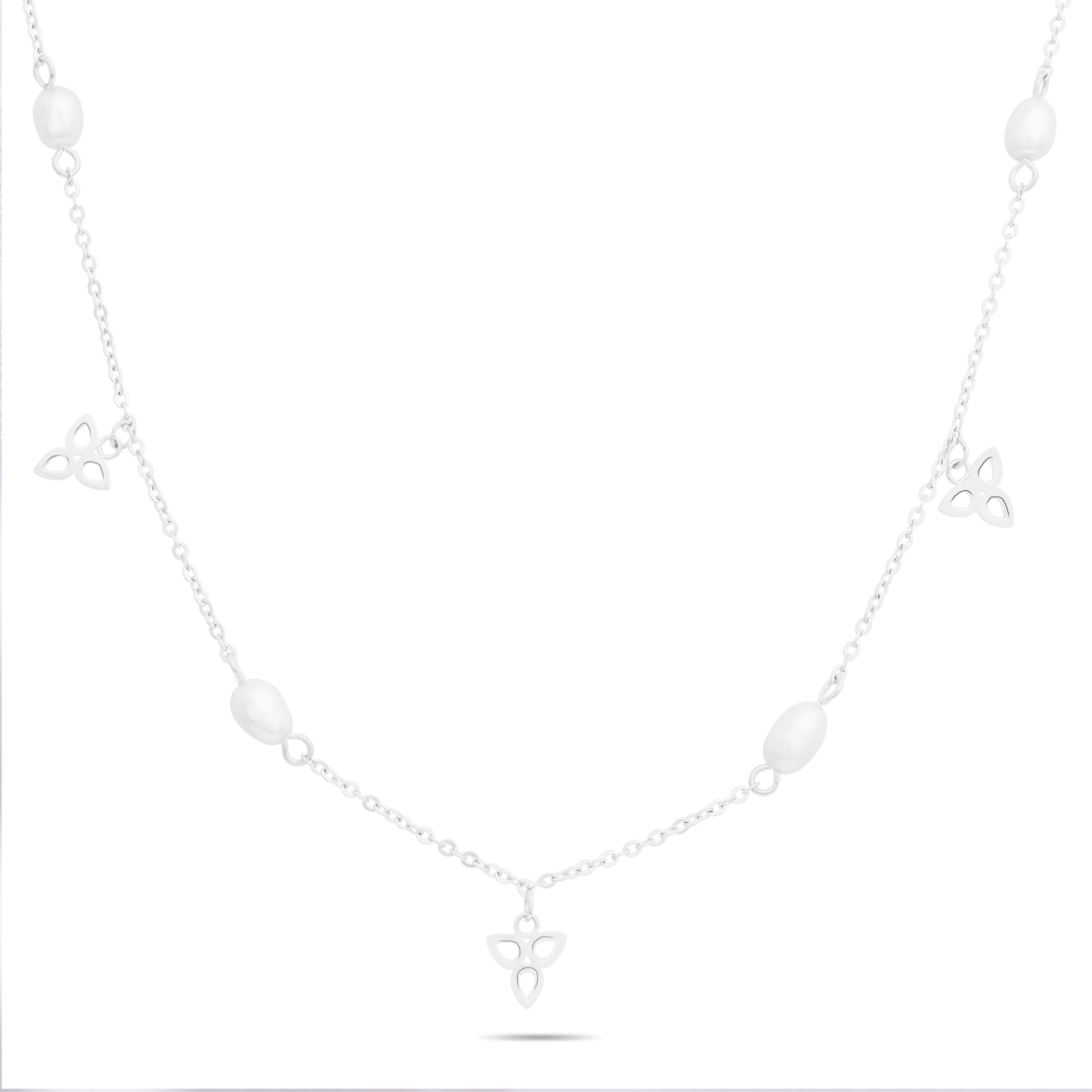Tamaris Edelstahlkette »Schmuck Geschenk Halskette Blüten« mit Kunststoffperle