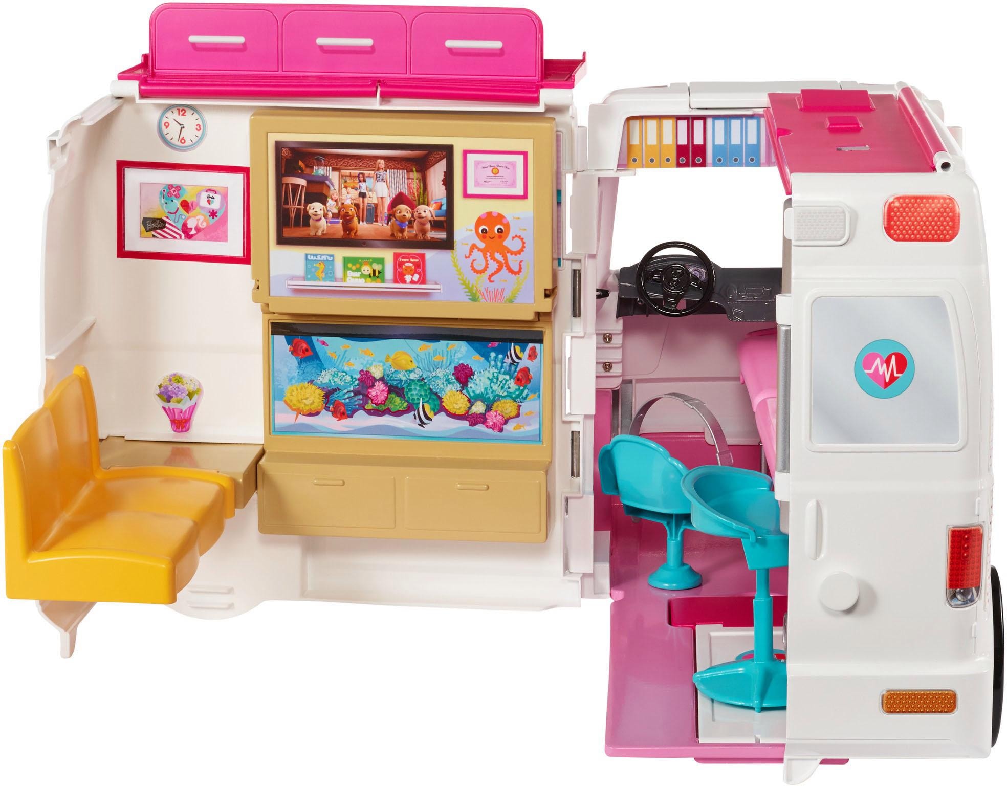 Barbie Puppen Fahrzeug »Krankenwagen 2-in-1 Spielset«, mit Licht & Geräuschen