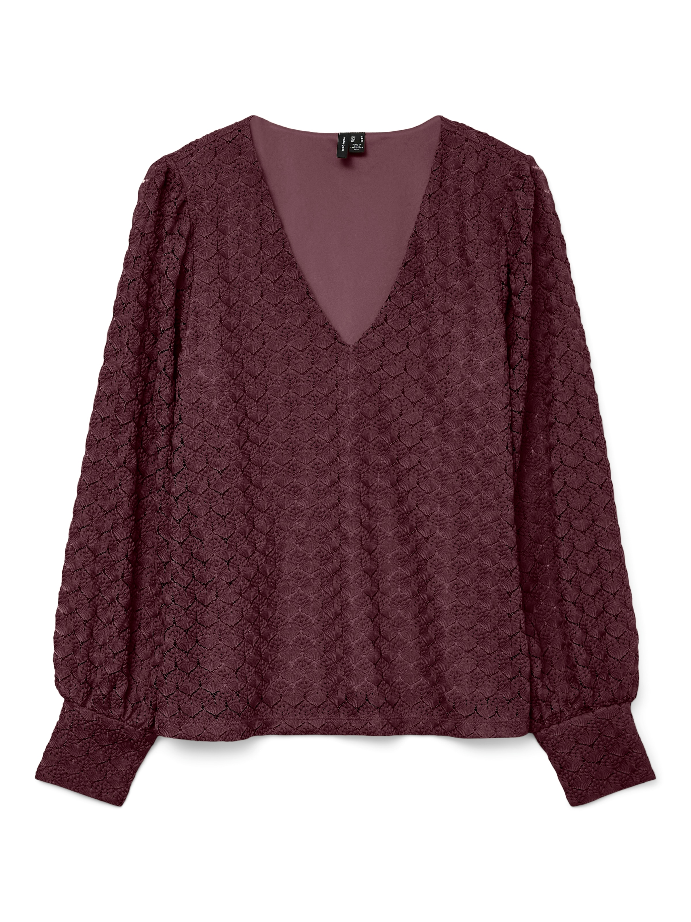 Vero Moda Langarmshirt »VMBECCA LS V-NECK LACE TOP JRS NOOS«