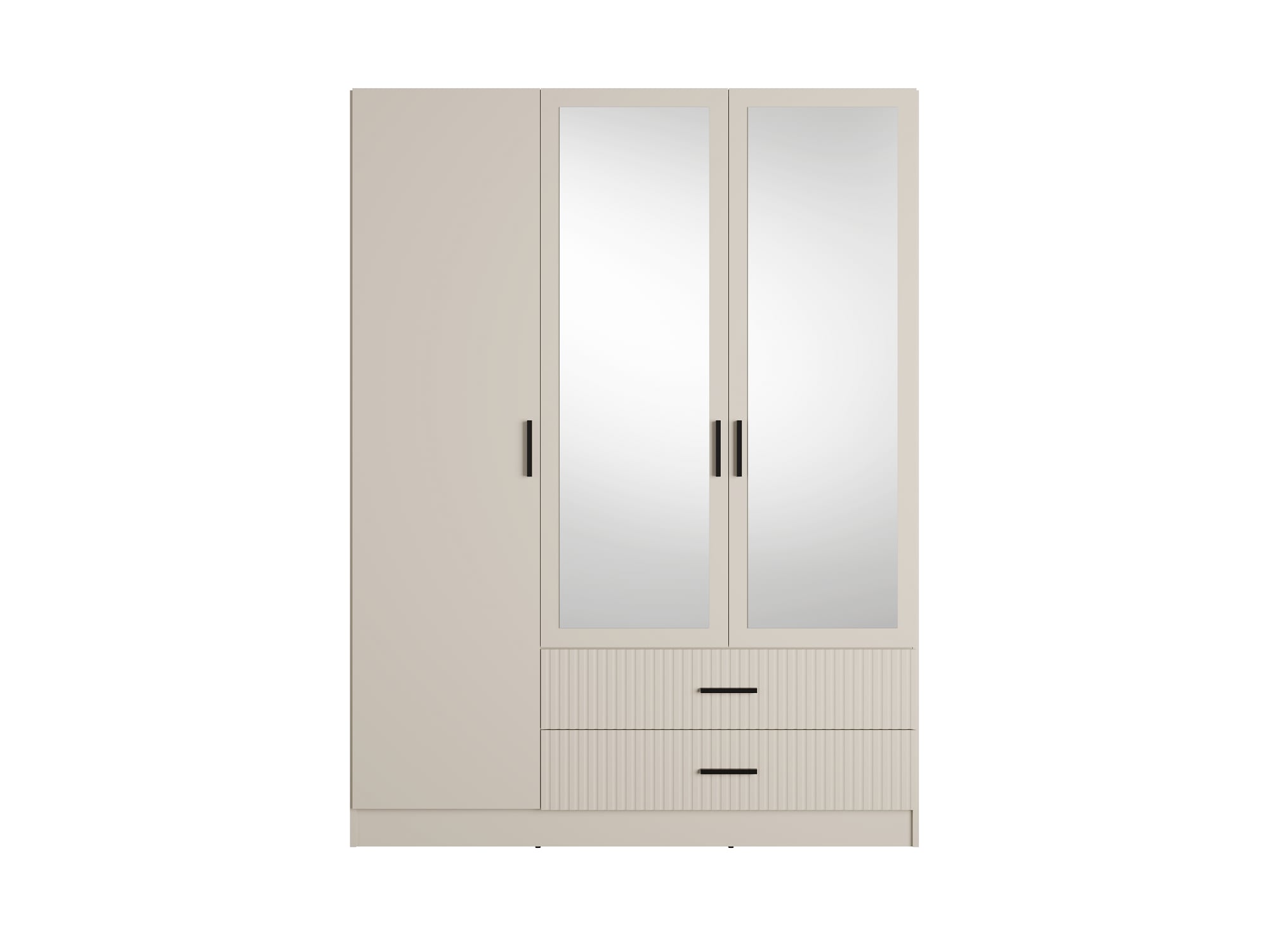 OTTO home Kleiderschrank »TERRIK,  modern mit viel Stauraum & geriffelter Struktur, Spiegel« B/H/T ca.  150/200/60 cm,  Garderobe mit 6 Fächern, Kleiderstange, 2 Schubladen, Made in EU