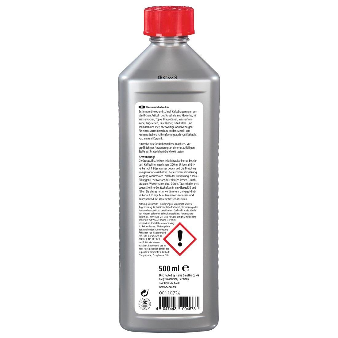 Xavax Entkalker »Universal Entkalker«, Kalklöser z.B. für Kaffeemaschine, Entkalkungsmittel, 500ml