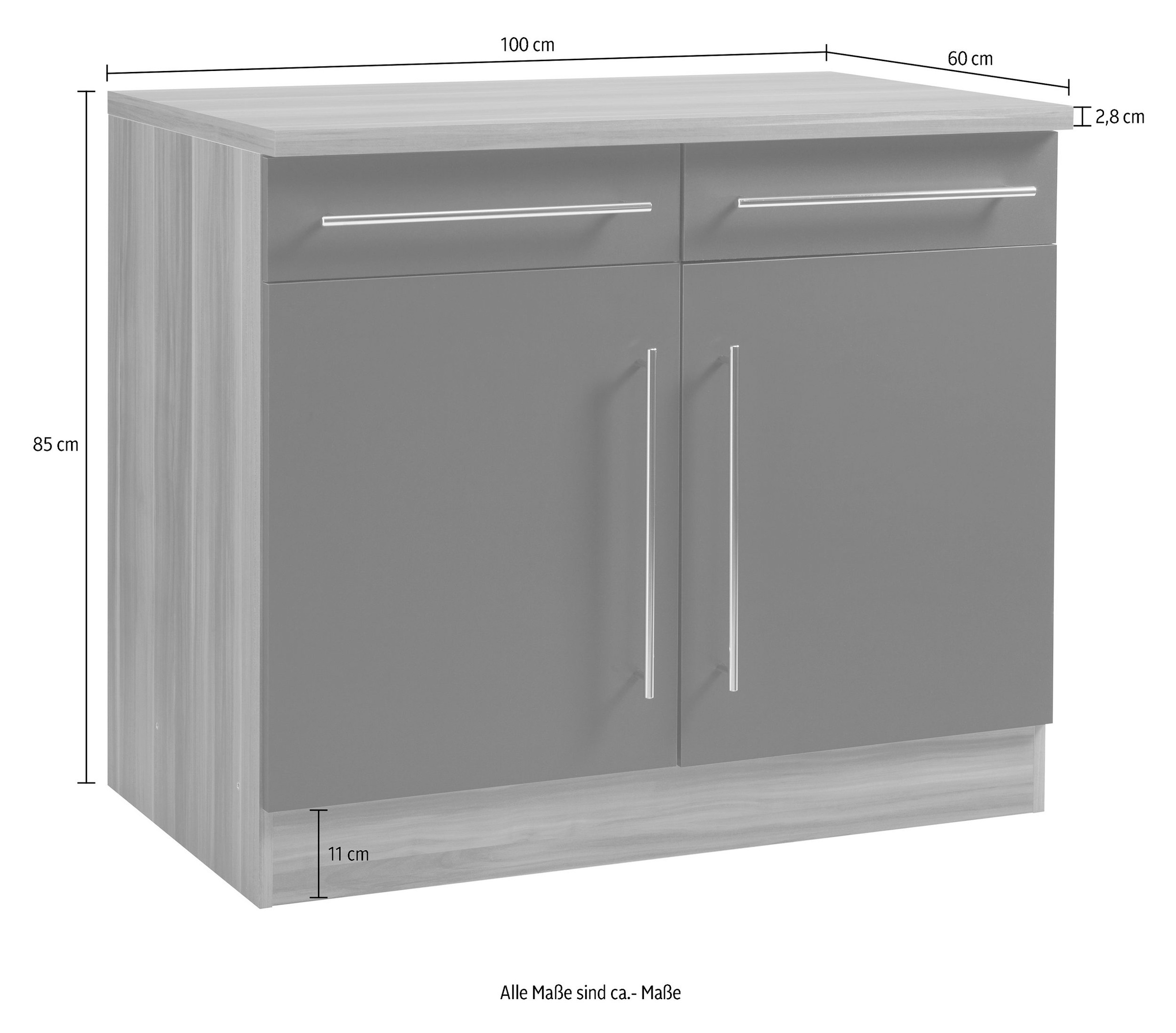 KOCHSTATION Unterschrank »KS-Samos«, 100 cm breit