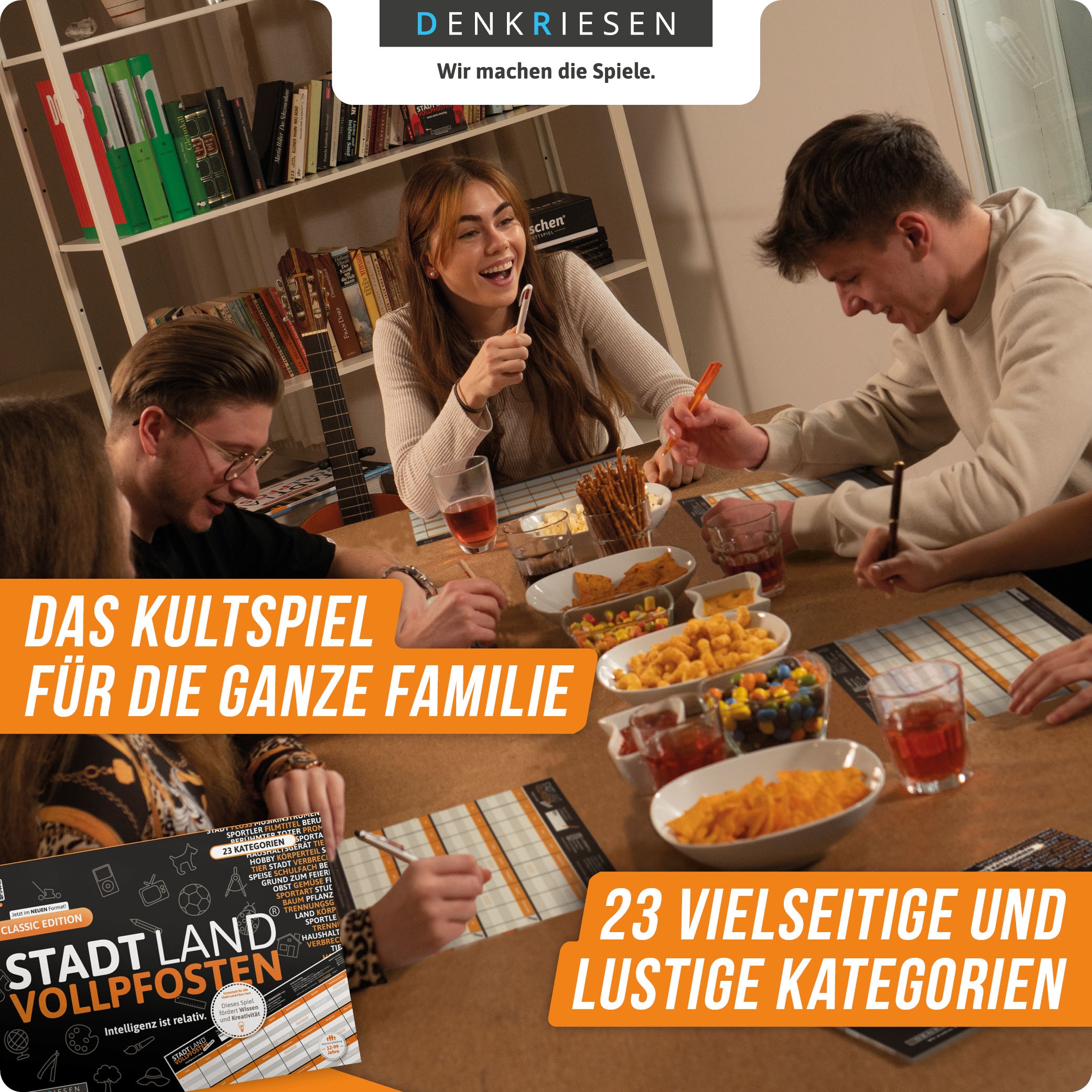 Denkriesen Spiel »Stadt Land Vollpfosten, Classic Edition, A4 Block« Made in Germany