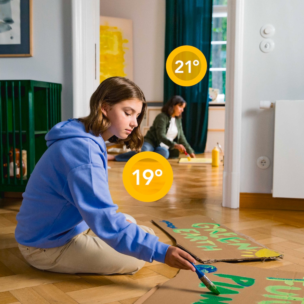 Tado Heizkörperthermostat »Starter Kit mit 2 Smarten Thermostaten V3+ (Verkabelt) Fußbodenheiz.«