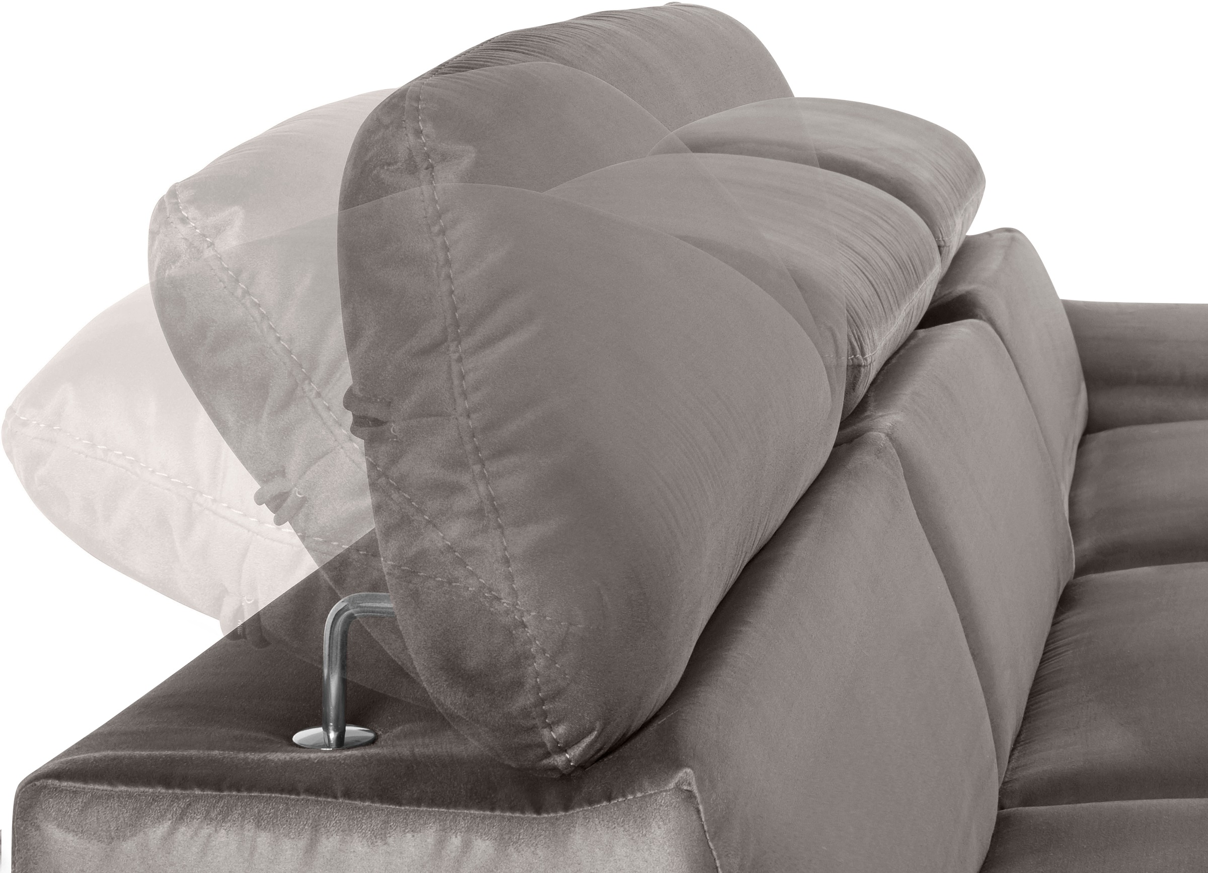 COTTA Ecksofa »Lola L-Form mit Kopfteilfunktion & Hocker« wahlweise mit Bettfunktion, Bettkasten & Armteilverstellung