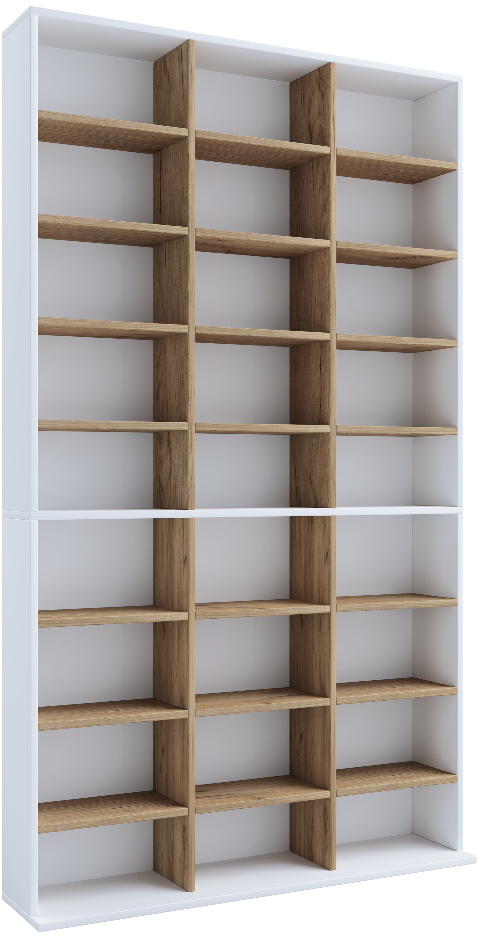 VCM Standregal »VCM Holzregal stehend | platzsparender CD-Schrank für 1080 CDs oder 504 DVDs | Maße: H. 181 x B. 102 x T. 23 cm | Elegantes DVD Regal stehend | Blu-Ray Regal | CD Regal Megosa XL«