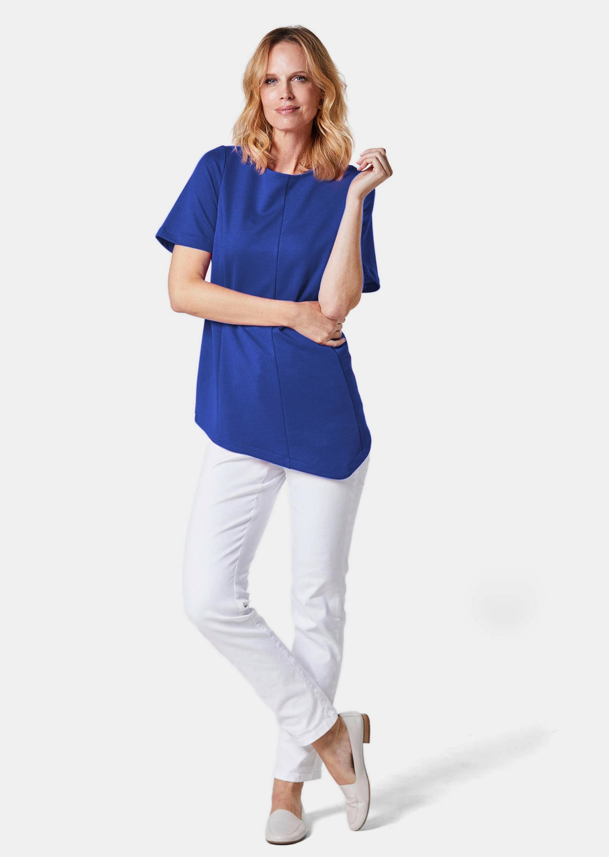 GOLDNER Langarm-Poloshirt »Kurzgröße Zipfelshirt« Ohne
