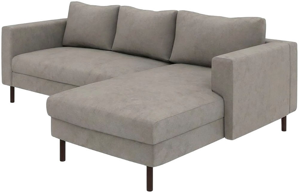 TRENDMANUFAKTUR Ecksofa »Amazing II, wahlw. mit Schlaffunktion & Bettkasten, Fuß schwarz« Recamiere beidseitig montierbar, L-Form,in Cord o. Struktur, B: 232 cm