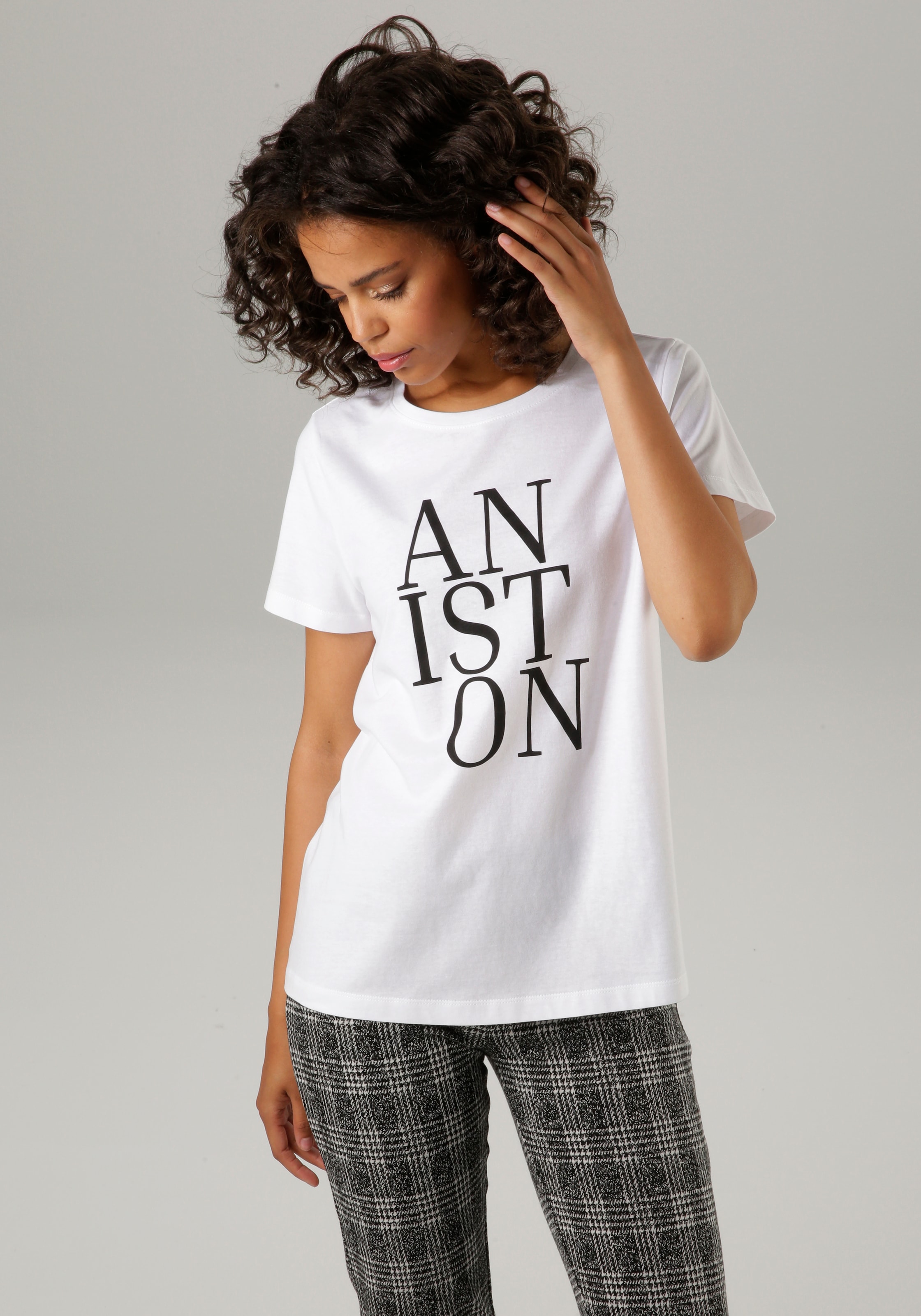 T-Shirt, mit ANISTON-Schriftzug