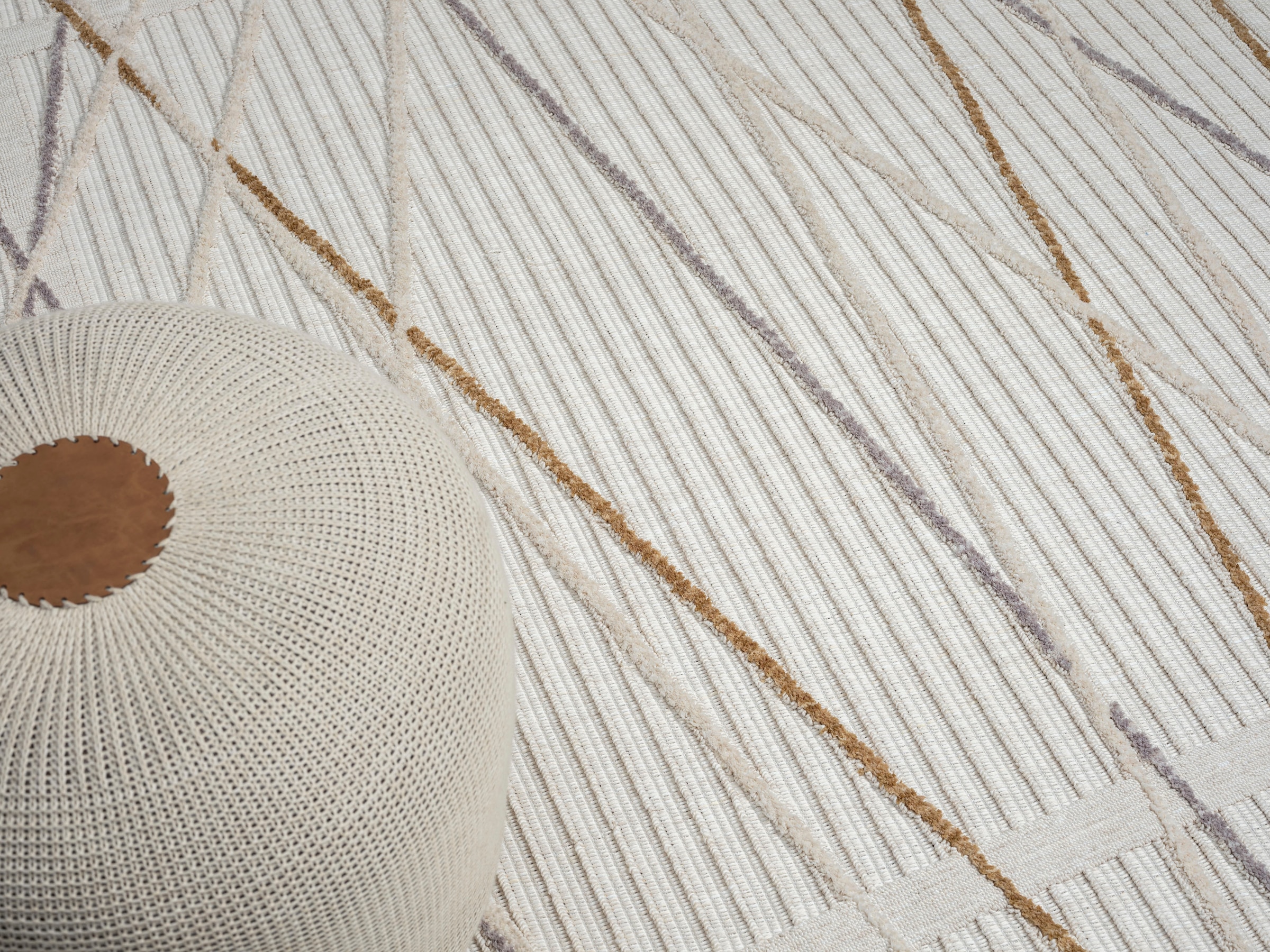 Myflair Möbel & Accessoires Teppich »Luana 1, LAGERRÄUMUNG!« rechteckig 10 mm Höhe Kurzflor, Sisal Optik, Hoch-Tief Effekt, mit Fransen, besonders weich