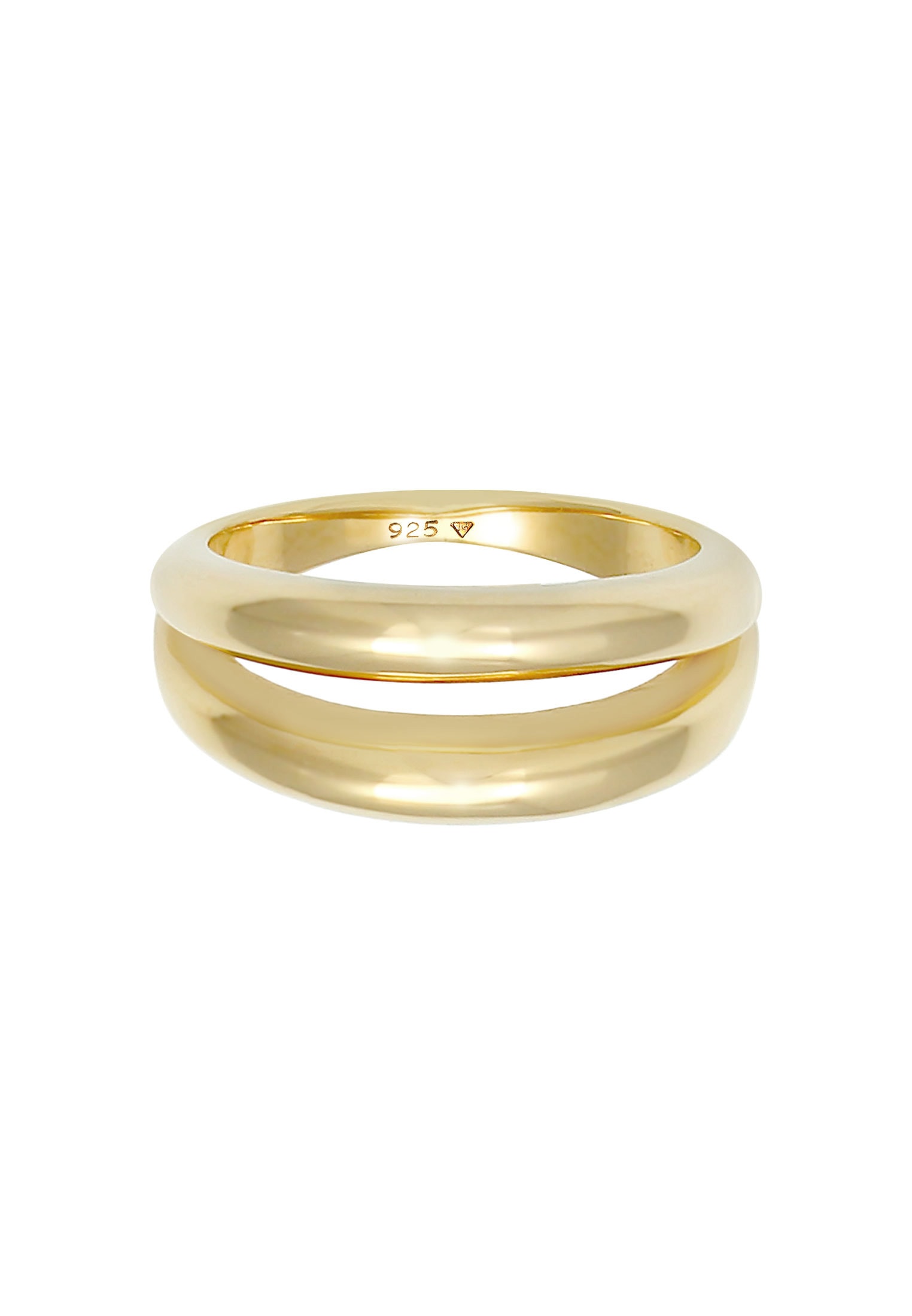 Elli Premium Silberring »Ring Bandring Doppelt Stacking Look Basic 925 Silber«