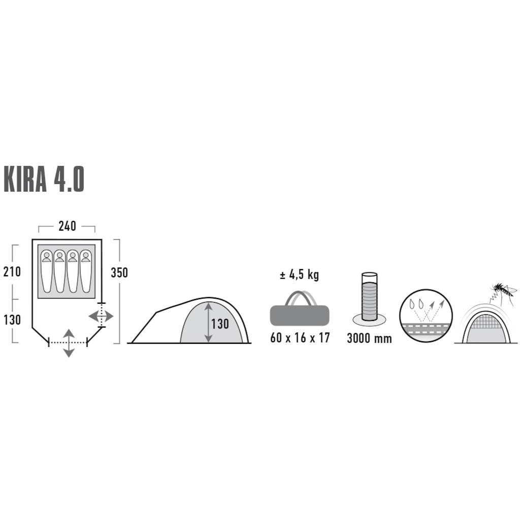 High Peak Kuppelzelt »Zelt Kira 4.0«, 4 Personen, (mit Transporttasche)