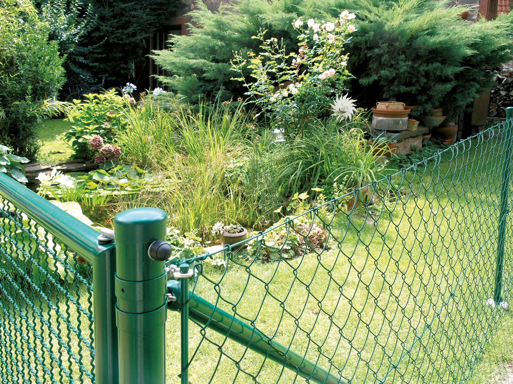 Alberts Maschendrahtzaun Höhe: 80-200cm, Gesamtlänge: 15-25m, mit Bodenhülsen