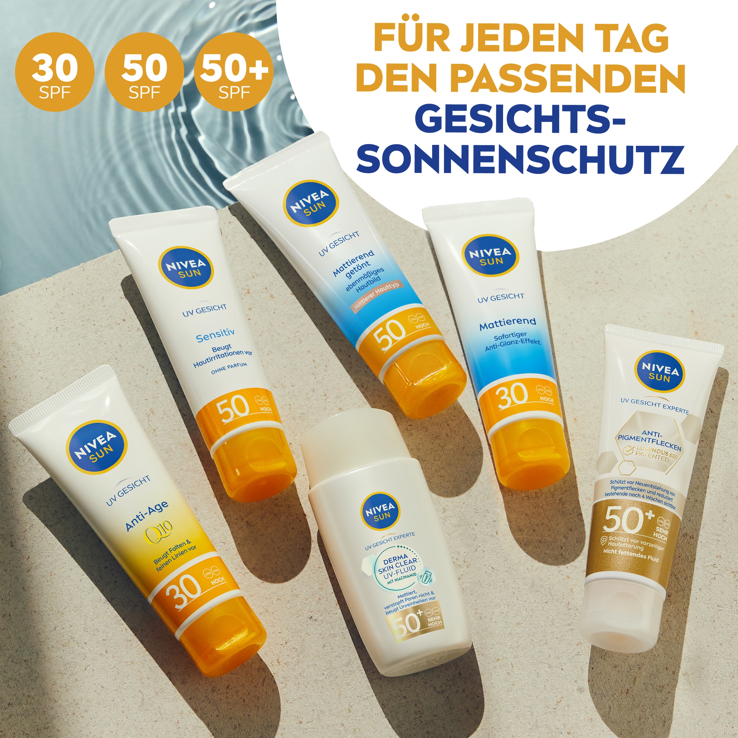 Nivea Sun Sonnenschutzfluid »NIVEA SUN UV Gesicht Experte DERMA SKIN CLEAR UV-Fluid LSF 50+«