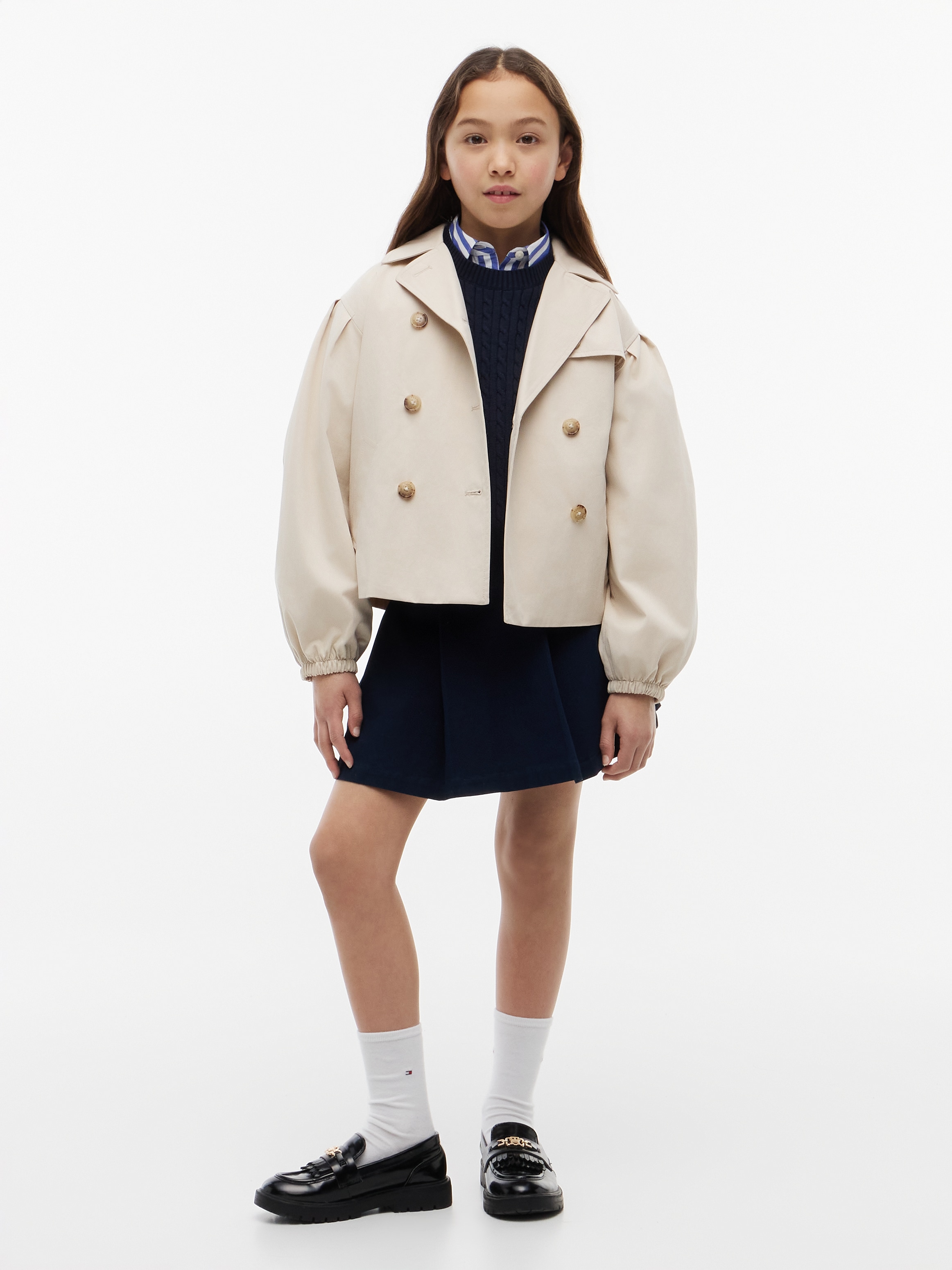 Tommy Hilfiger Kurzjacke 2-Reihig, Baumwoll-Mix, Kinder bis 16 Jahre