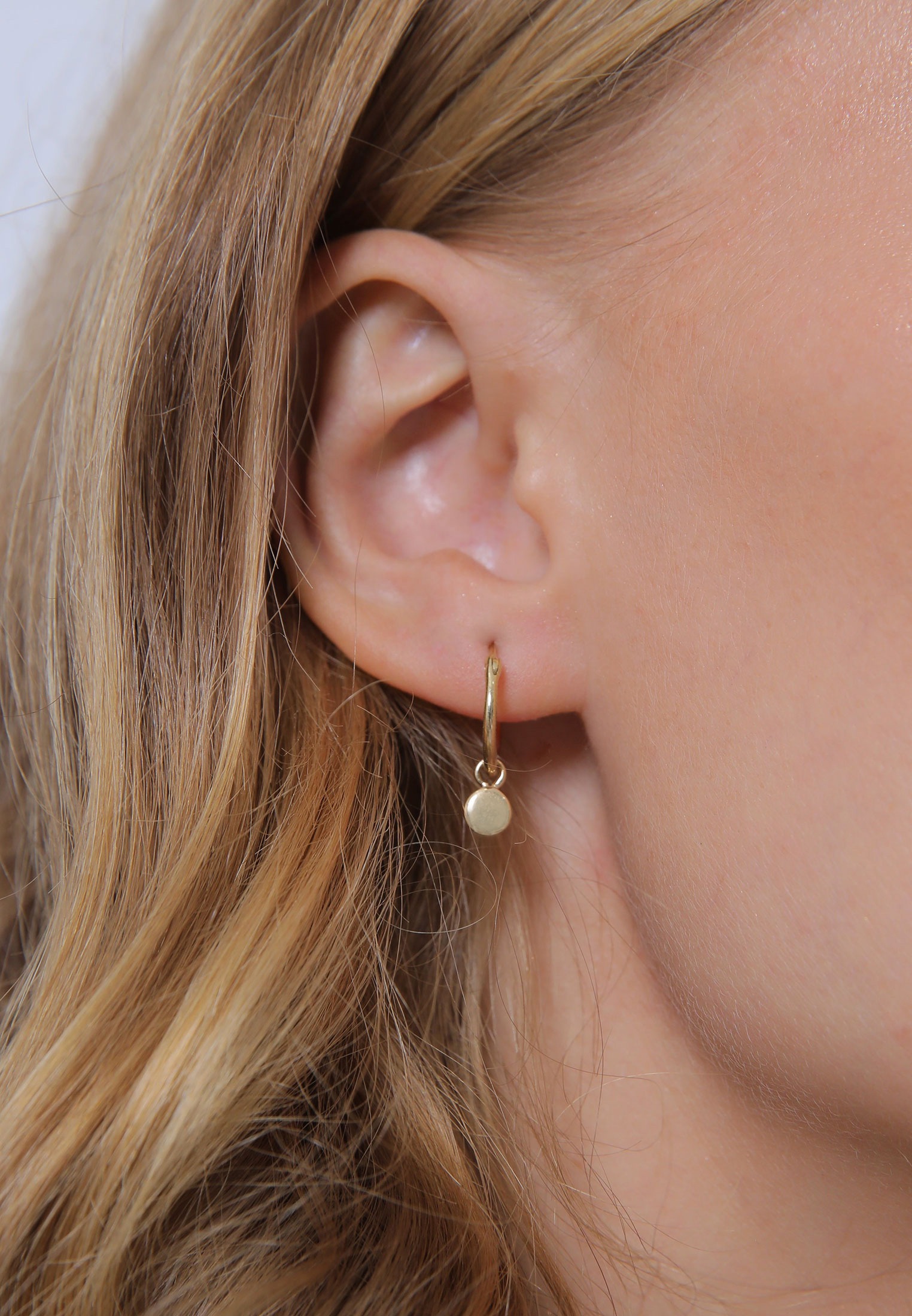 Elli Paar Ohrhänger »Ohrringe Creolen Hänger Plättchen Coin 925 Silber«