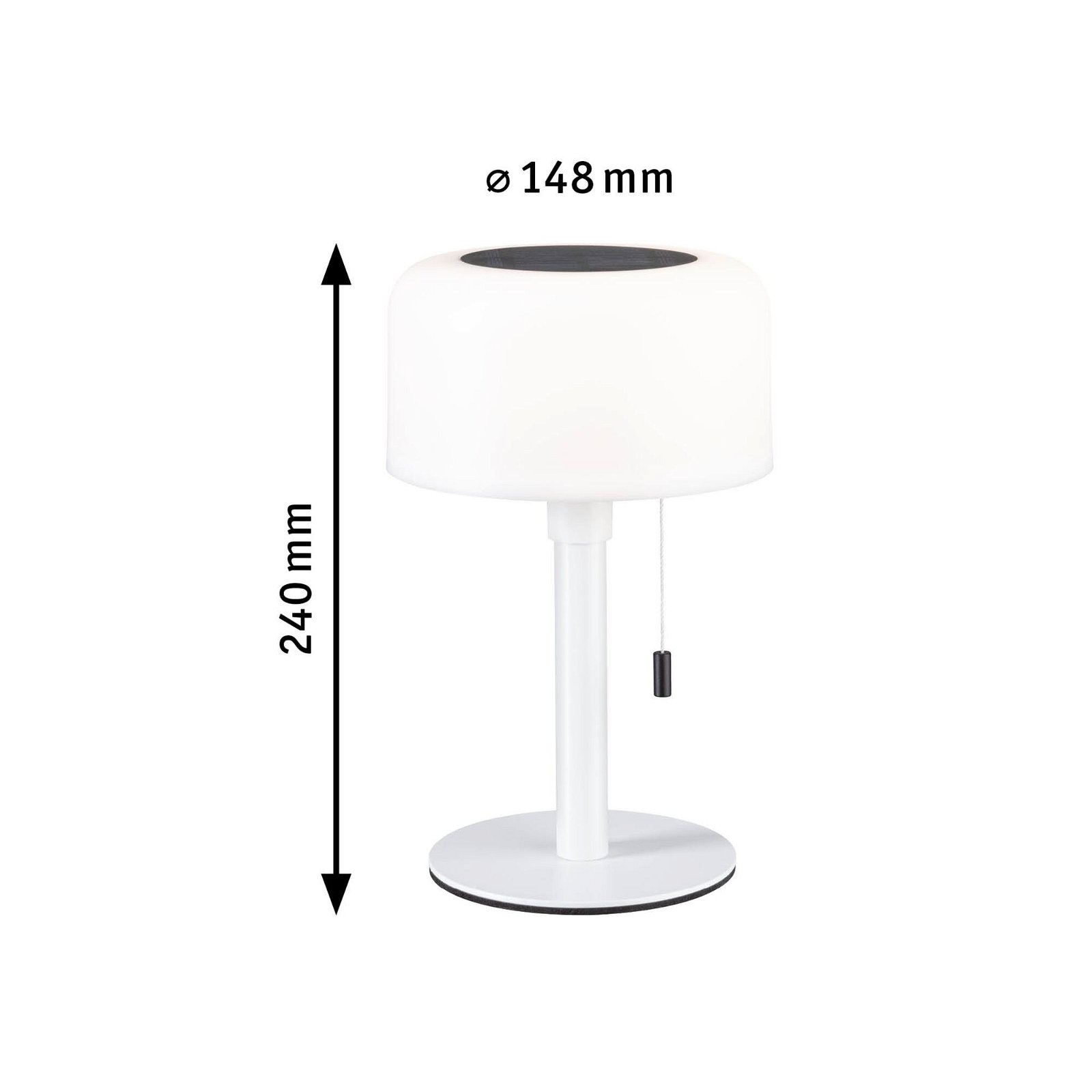 Paulmann LED Außen-Tischleuchte »Mobile Solar Bartja IP44 2700K USB-C Akku«, 1 flammig