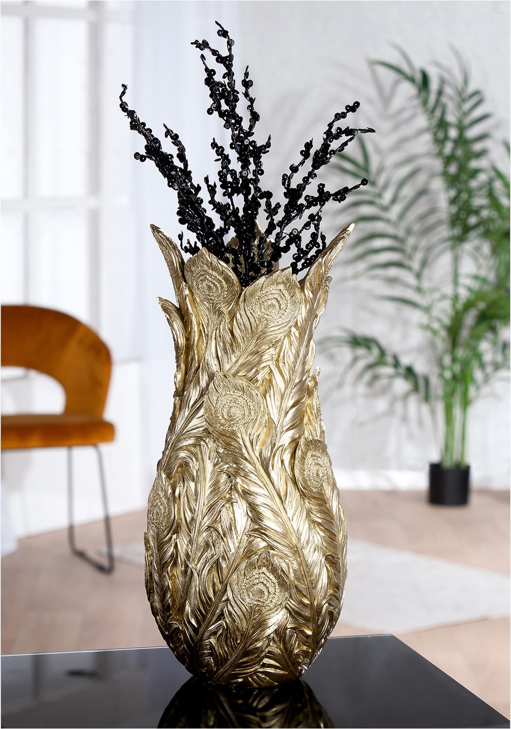 GILDE Tischvase »Vase Feder Pavoa«