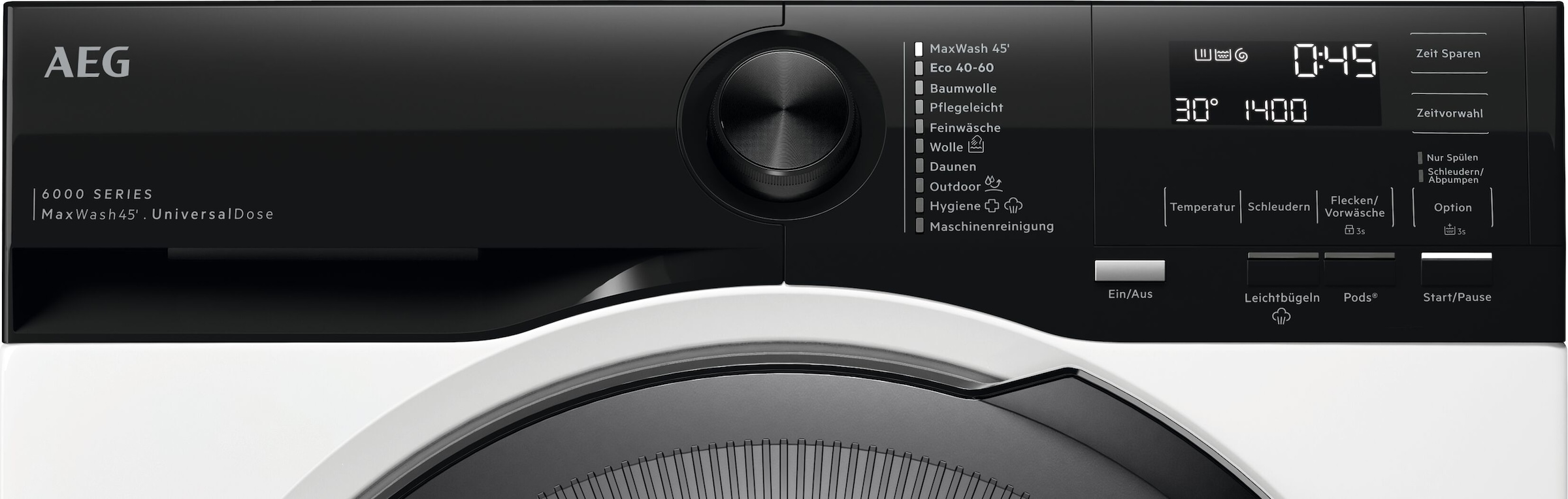 AEG Waschmaschine 6000 »LR6EE49FL« 9 kg 1400 U/min Volle Ladung in 45 Min. – sauber dank KI WashAssist, auch mit PODS