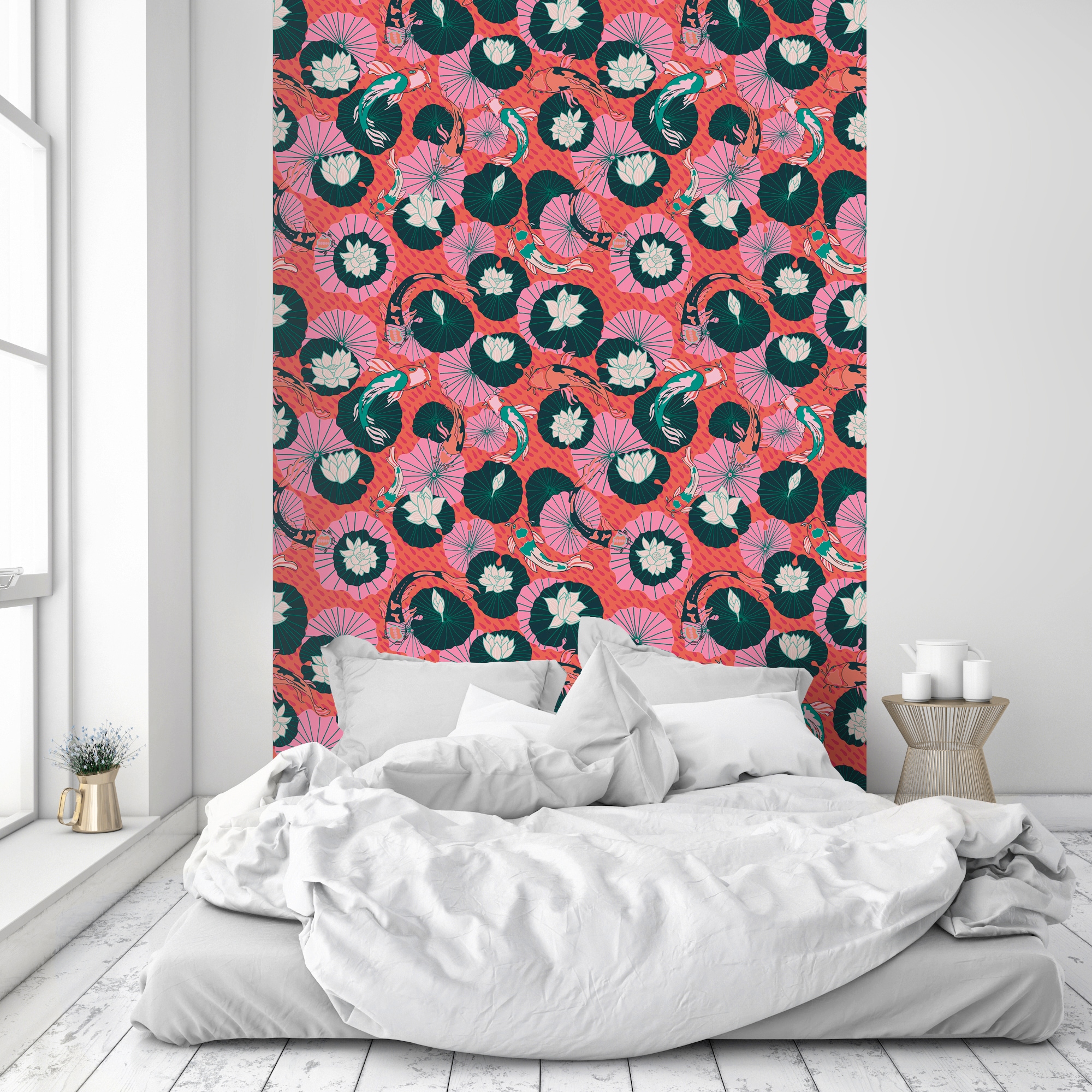 queence Vinyltapete »Mio«, bedruckt-Motiv-botanisch-floral-gemustert-natürlich, 90x250cm, selbstklebend, kinderleichte Anbringung, Sticker