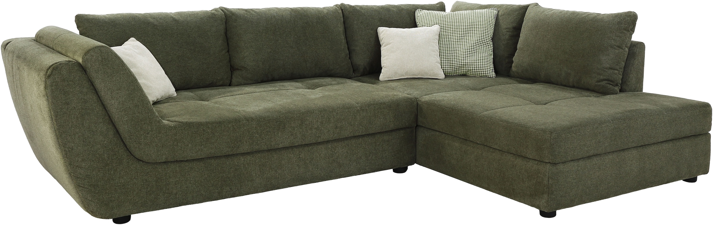 Jockenhöfer Gruppe Ecksofa »Rascasse, L-Form, Rampenotik im modernen Design«, alle Kissen inklusive, rechts oder links montierbar, XXL-Breite: 322cm