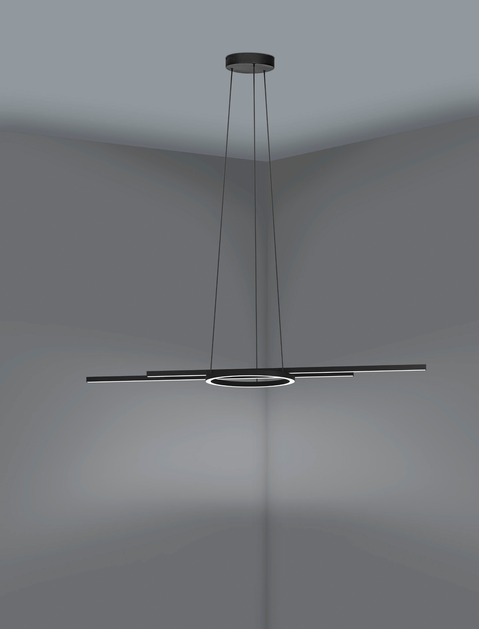 EGLO Hängeleuchte »ZILLERIO-Z« schwarz aus Stahl/Alu / inkl. LED fest integriert - 8 Watt und 2,7 Watt