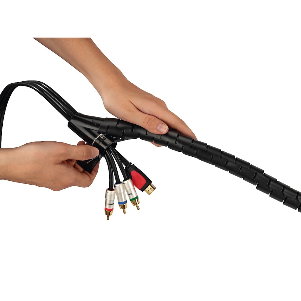 Hama Kabelführung »Flexibler Spiral-Kabelschlauch mit Einzieh-Werkzeug, 25 mm, 2 m«
